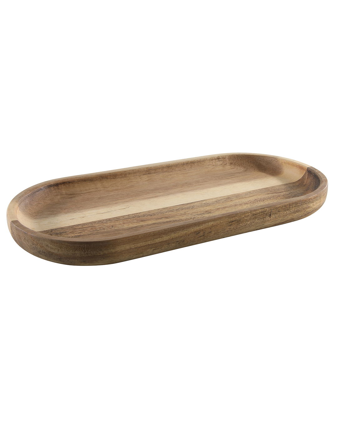 Vassoio da portata rettangolare in legno 30 cm - Fronda Stelo - vassoio in legno, legno di acacia