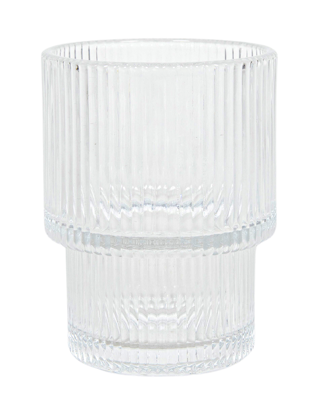 Bicchiere basso scanalato 320 ml – Rivo Fiume – bicchiere da cocktail con incavo per cocktail e bevande