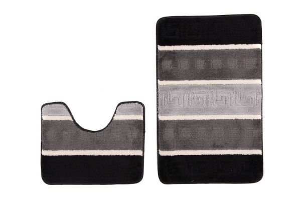 Tappeto da bagno set da 2 pezzi MULTI B5016 NERO