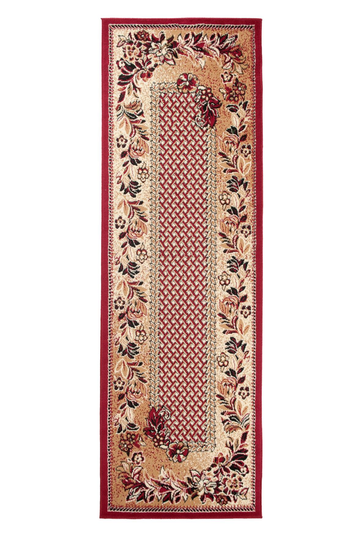Tappeto moderno Atlas vegetale 7192B DARK RED BEIGE - rosso