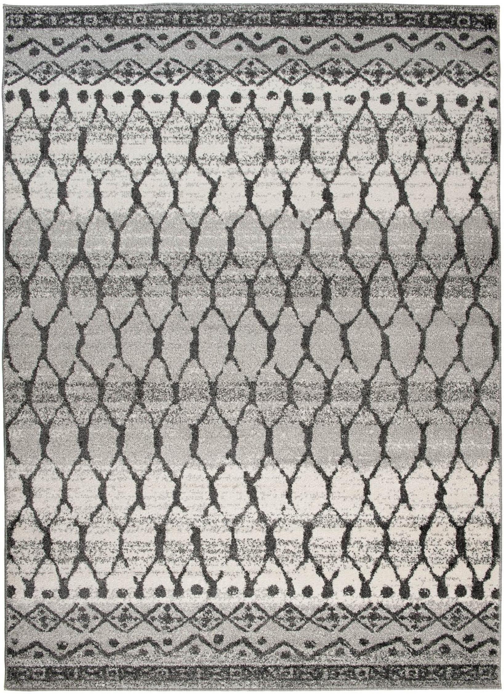 Tappeto moderno Sari geometrico H071B WHITE - grigio