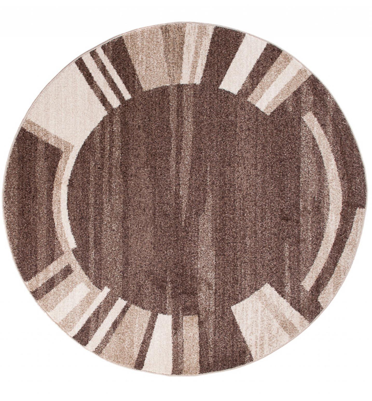 Tappeto moderno Sari Wheel Frame 3443A DARK BROWN - marrone, beige