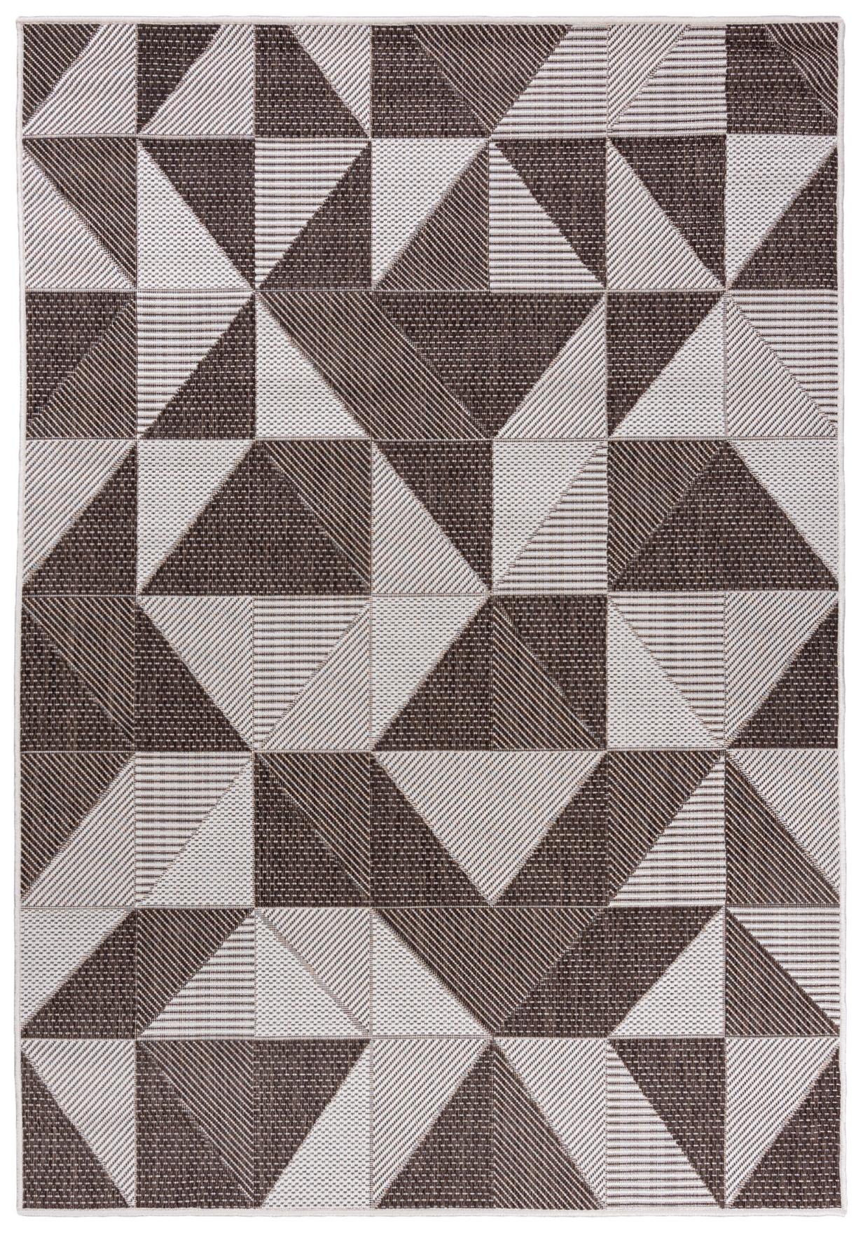 Tappeto per esterni / Tappeto piatto Toledo motivo geometrico 71035 50422 - beige, marrone, impermeabile, per la terrazza, il balcone