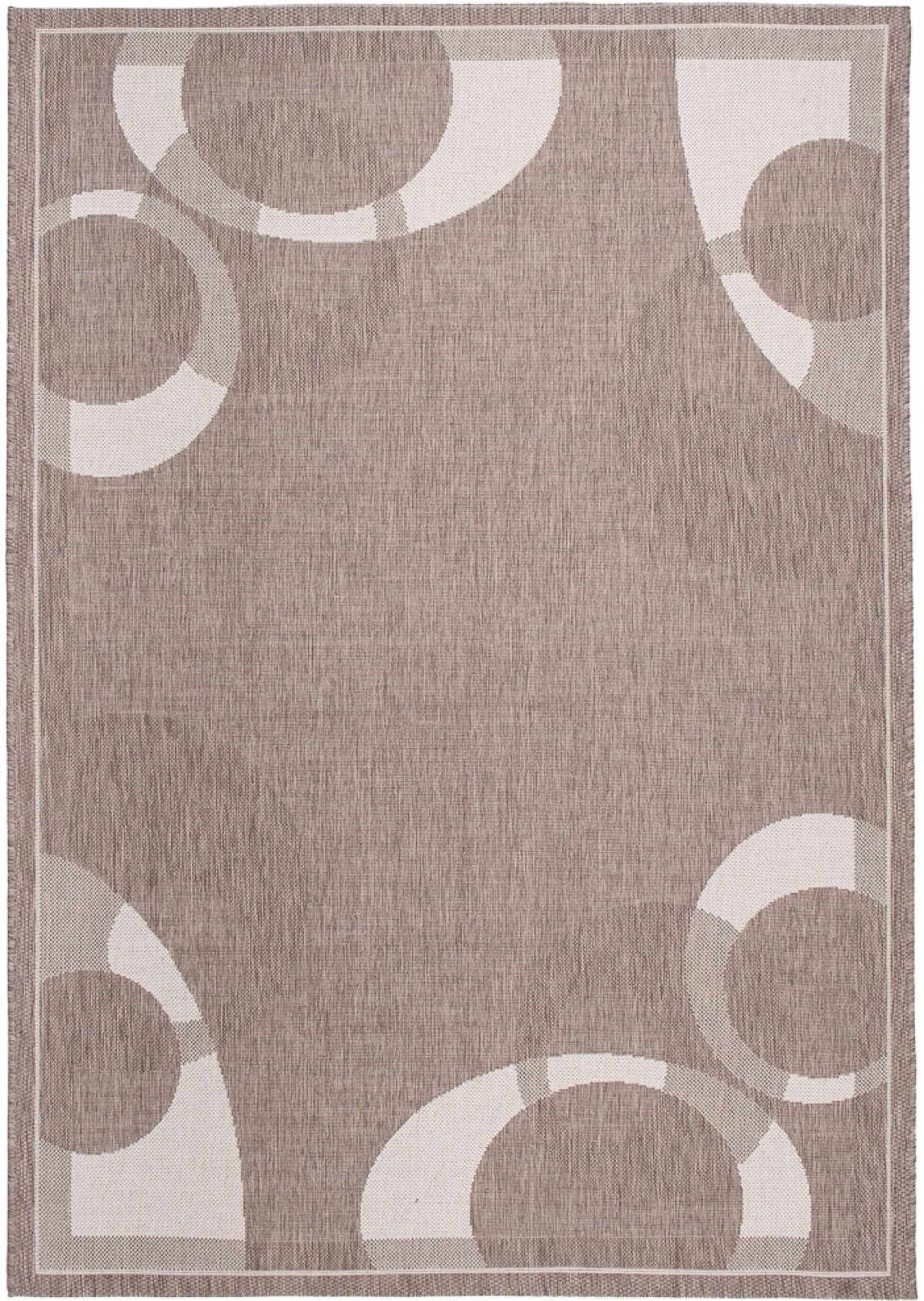 Tappeto moderno Sari Circle Frame K189A BLACK - grigio