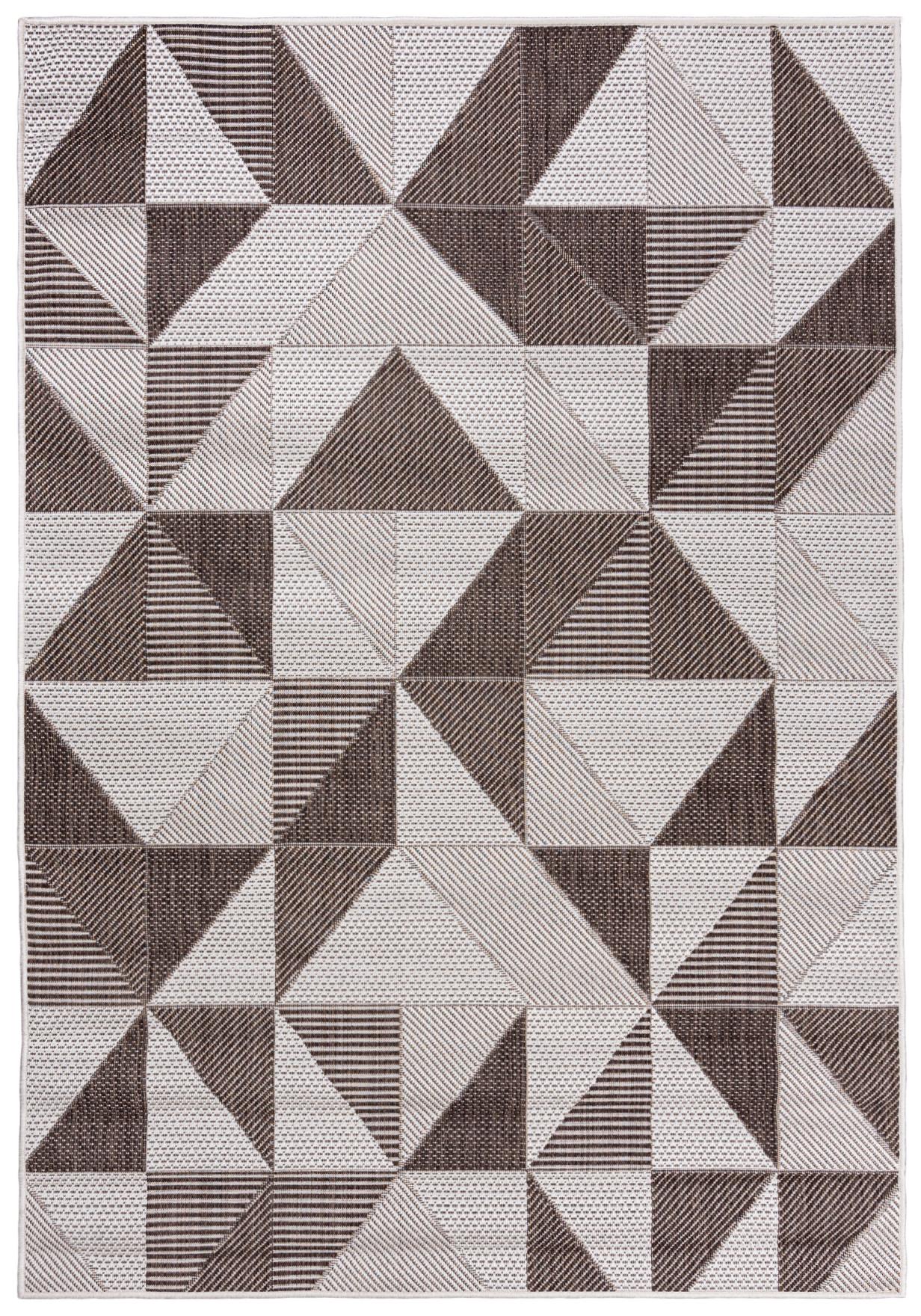 Tappeto per esterni / Tappeto piatto Toledo motivo geometrico 71035 50411 - beige, marrone, impermeabile, per la terrazza, il balcone