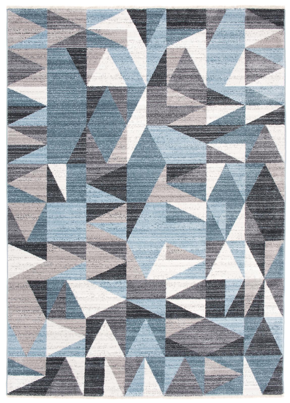 Tappeto moderno Mystic Geometric 3913A GRAY BLUE - grigio, blu