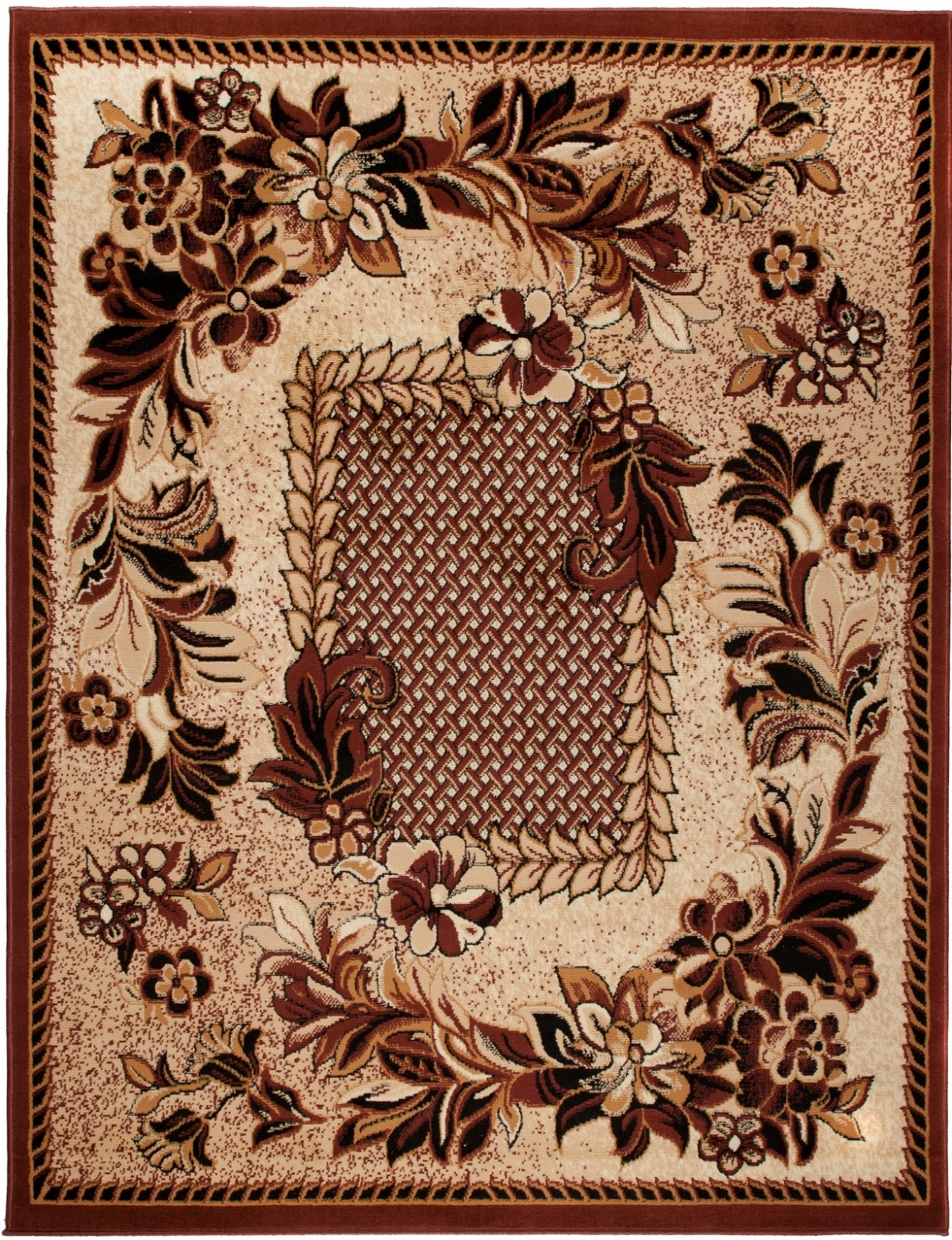 Tappeto moderno Atlas Roślinny 7192B beige chiaro marrone - marrone