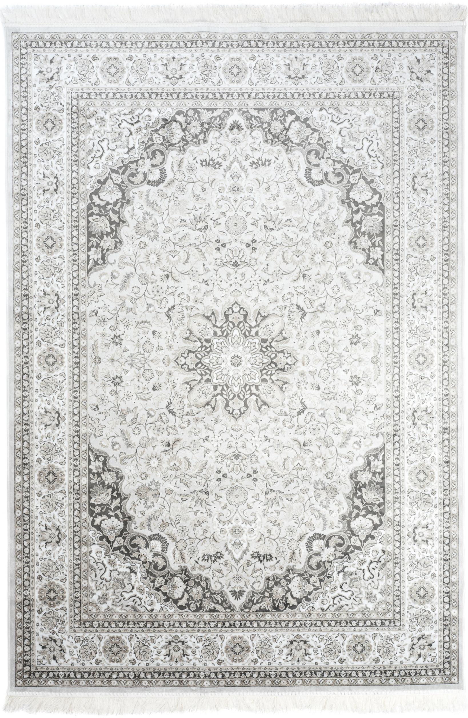 Tappeto tradizionale Isphahan 77801 argento - argento, ecru
