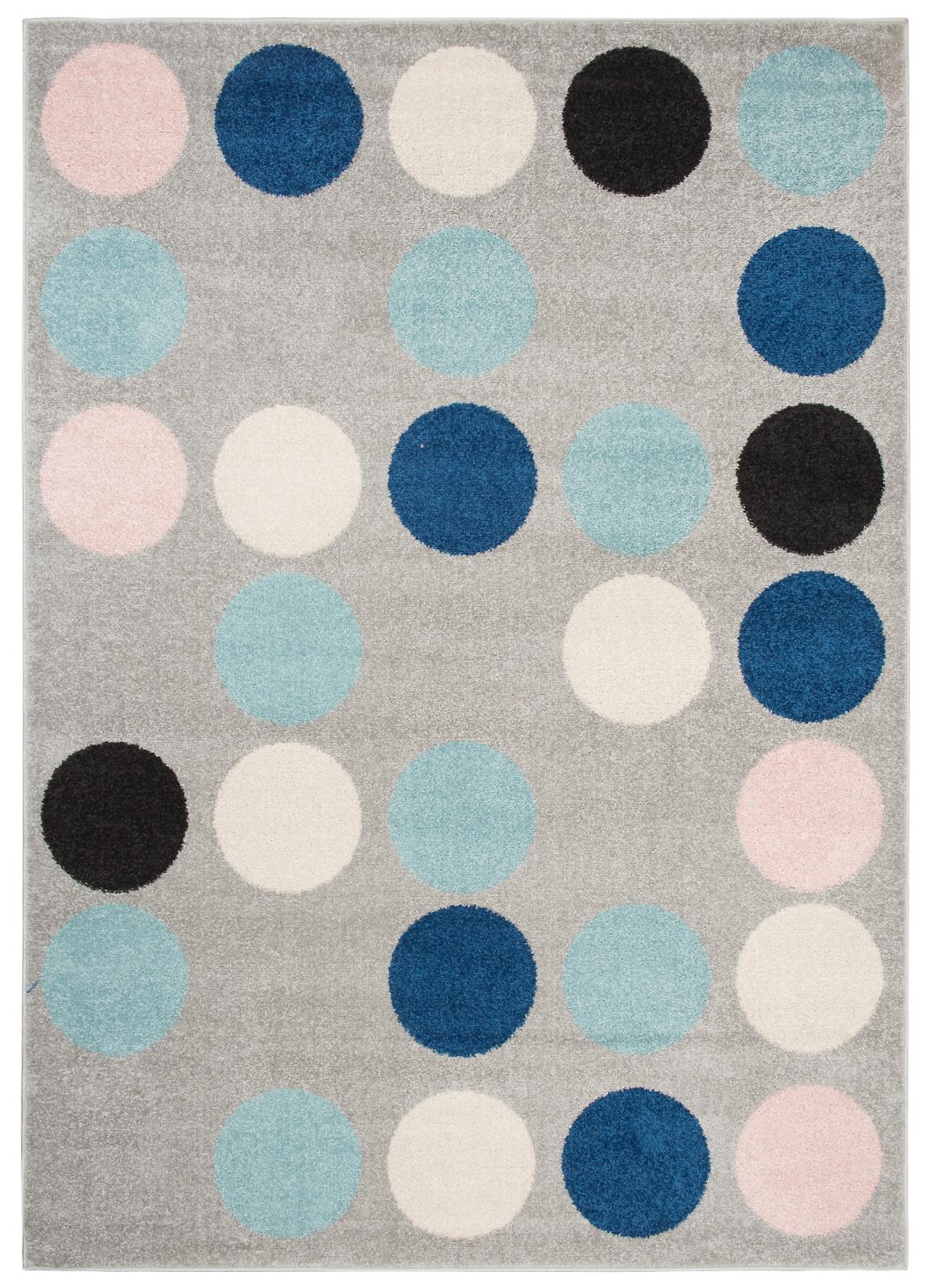 Tappeto moderno geometrico azzurro C980B GRAYROSE - pastello, grigio, blu