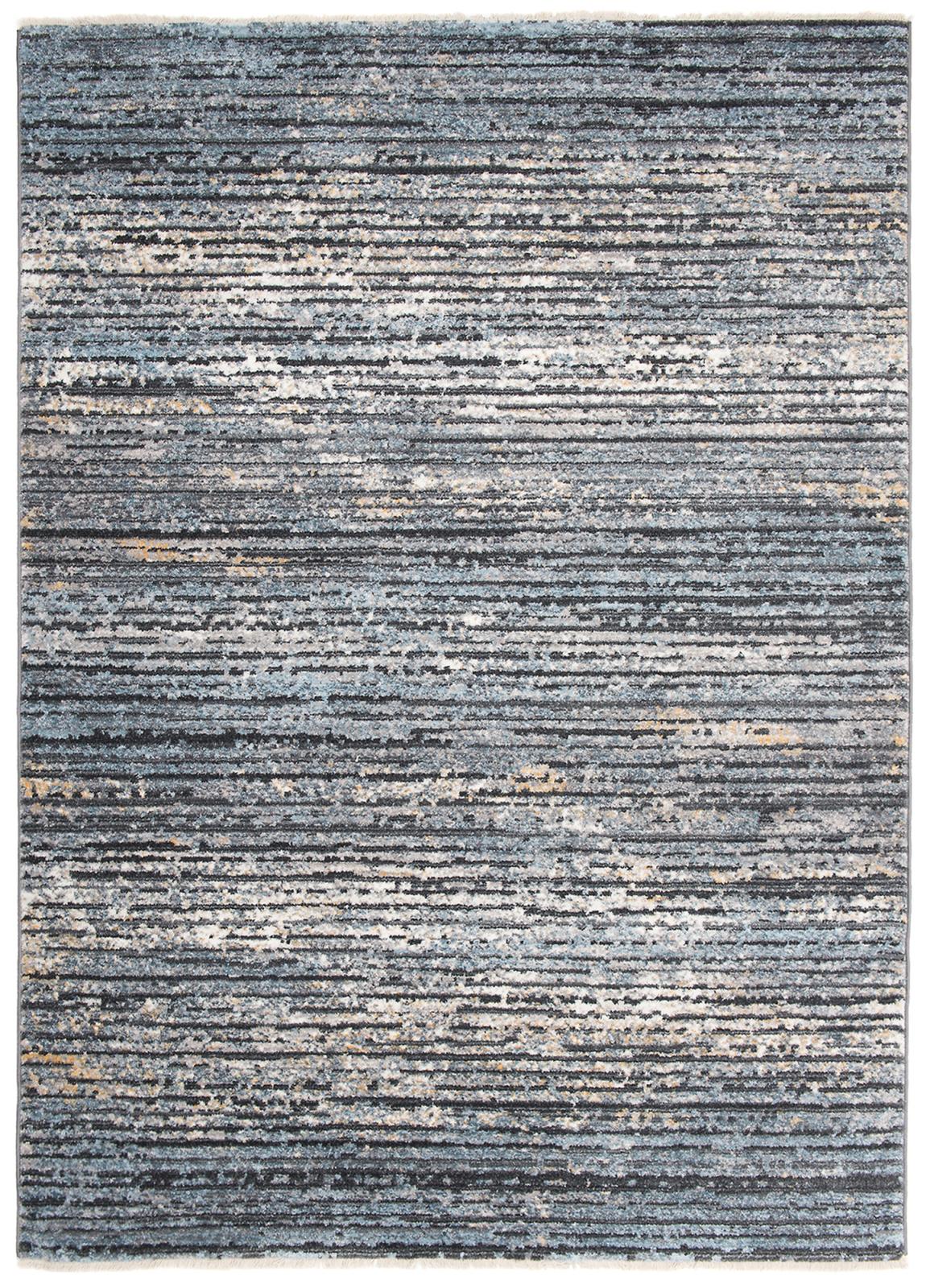 Tappeto moderno Mystic righe 3254A grigio scuro grigio chiaro - blu
