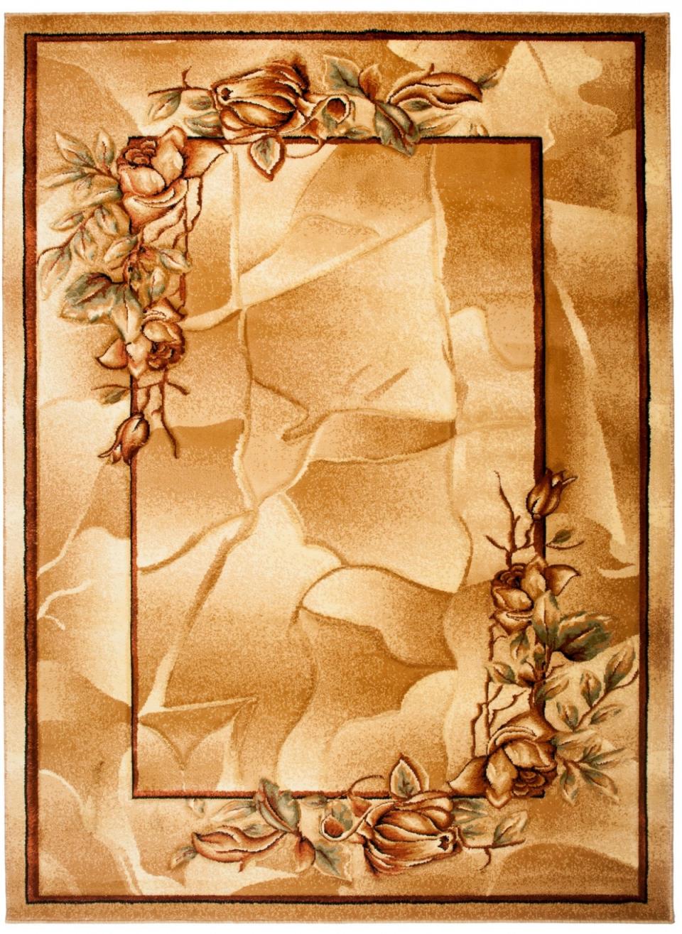 Tappeto moderno Antogya vegetale 7130B LIGHT BEIGE - beige