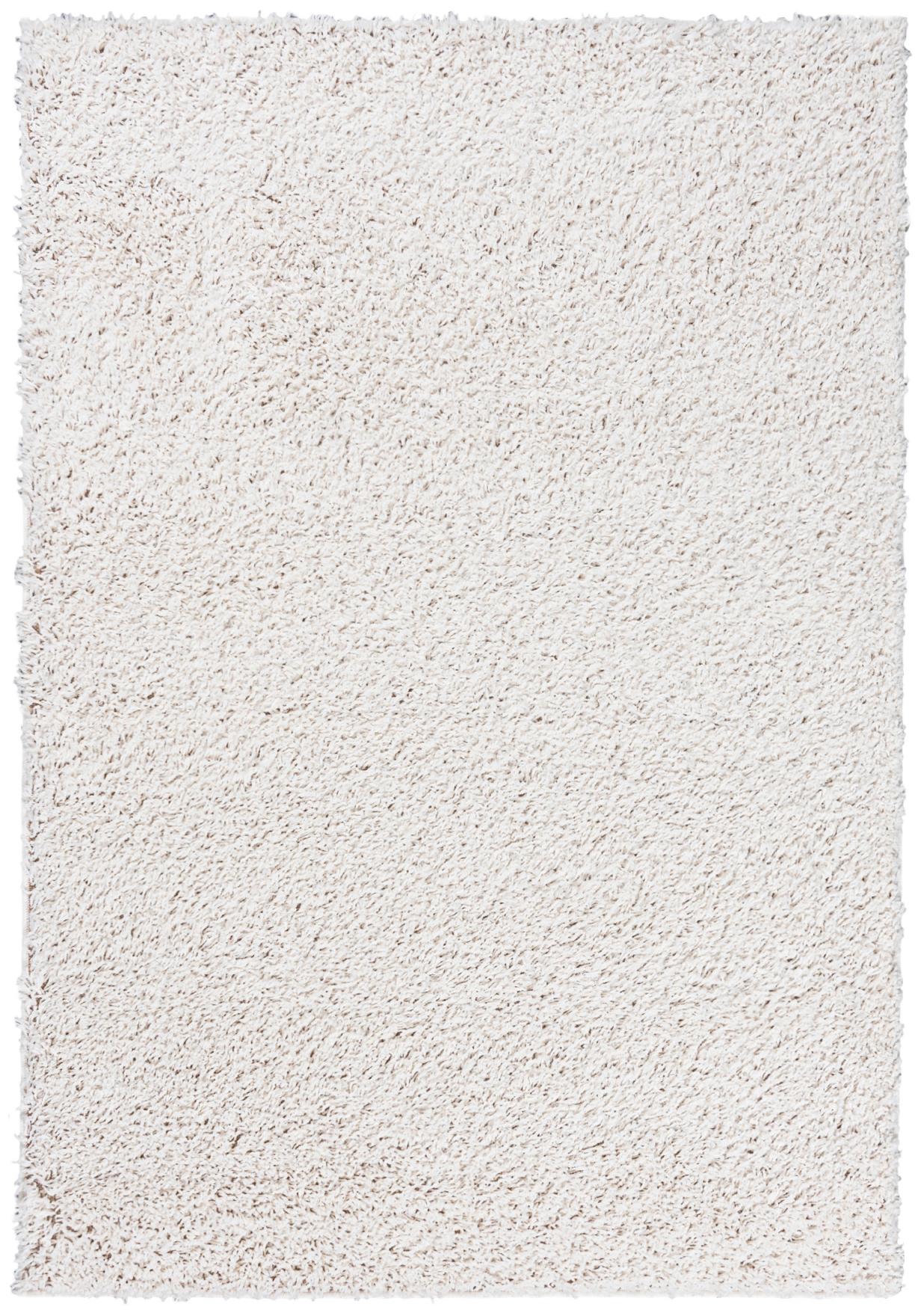 Tappeto Shaggy a pelo lungo Soho Circle monocolore P113A WHITE - crema