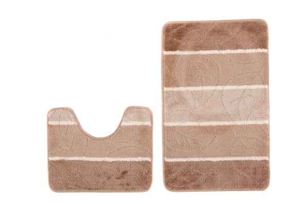 Set 2 pezzi tappeto bagno MULTI B5019 BEIGE