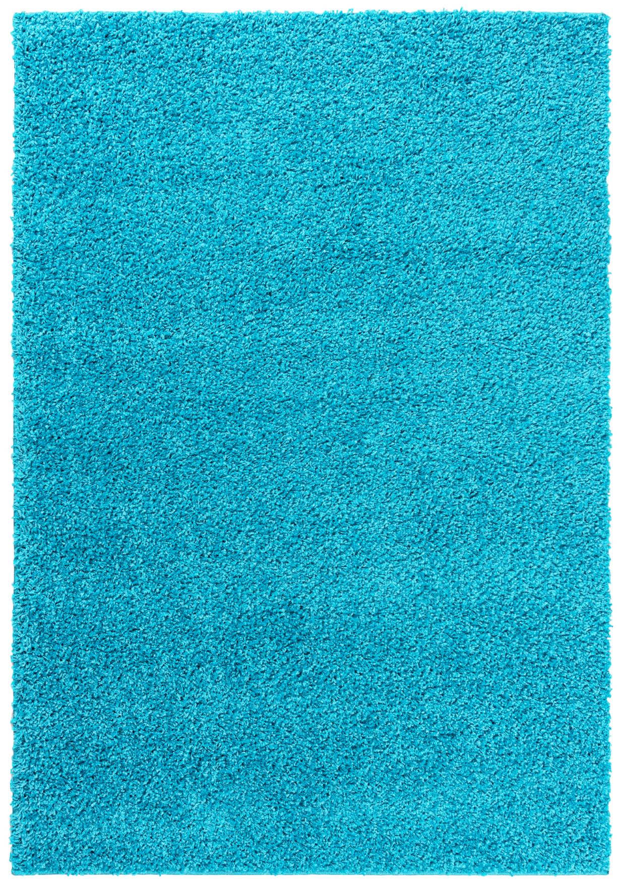 Tappeto shaggy a pelo lungo - Tokyo 6365A BLUE - turchese, tinta unita