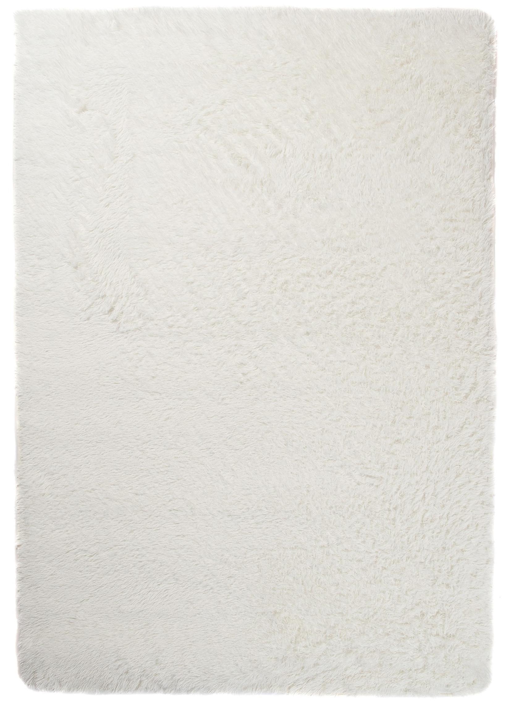 Tappeto monocolore shaggy a pelo lungo Silk tinta unita avorio - crema, ecrù
