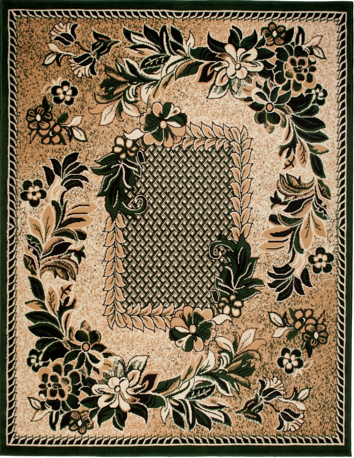 Tappeto moderno Atlas Roślinny 7192C verde scuro beige - verde