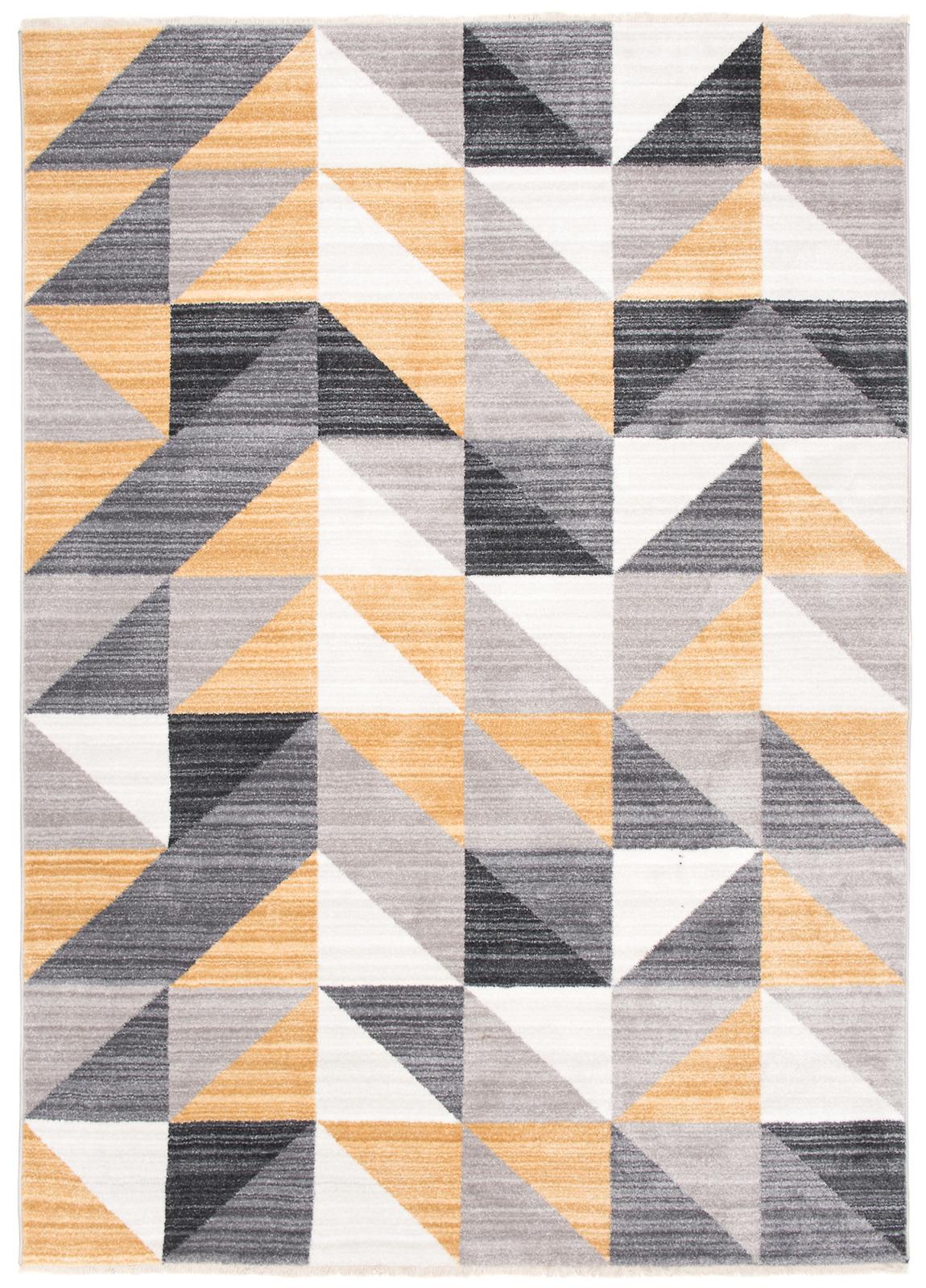Tappeto moderno geometrico Mystic 3332A GOLD LGRAY - grigio, giallo