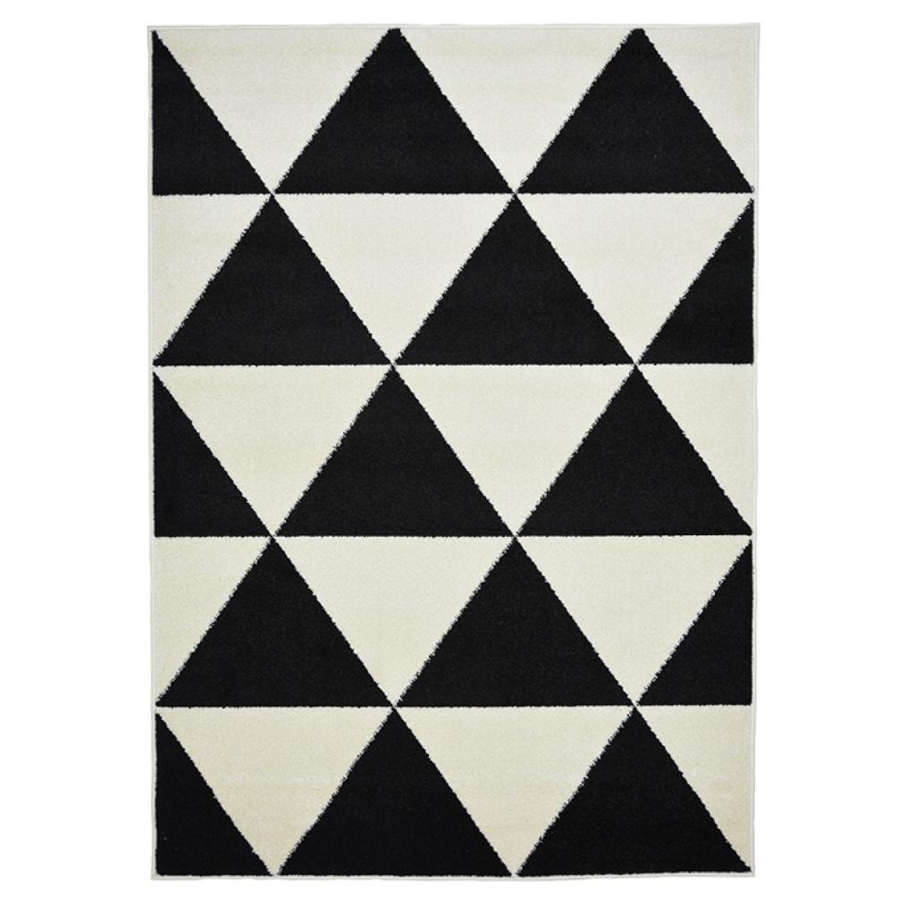 Tappeto moderno Marocco Geometric T408A WHITE - bianco e nero