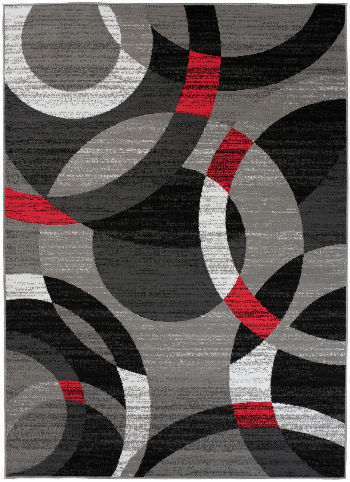 Tappeto moderno Maya Geometric Z984B GRIGIO - grigio, rosso