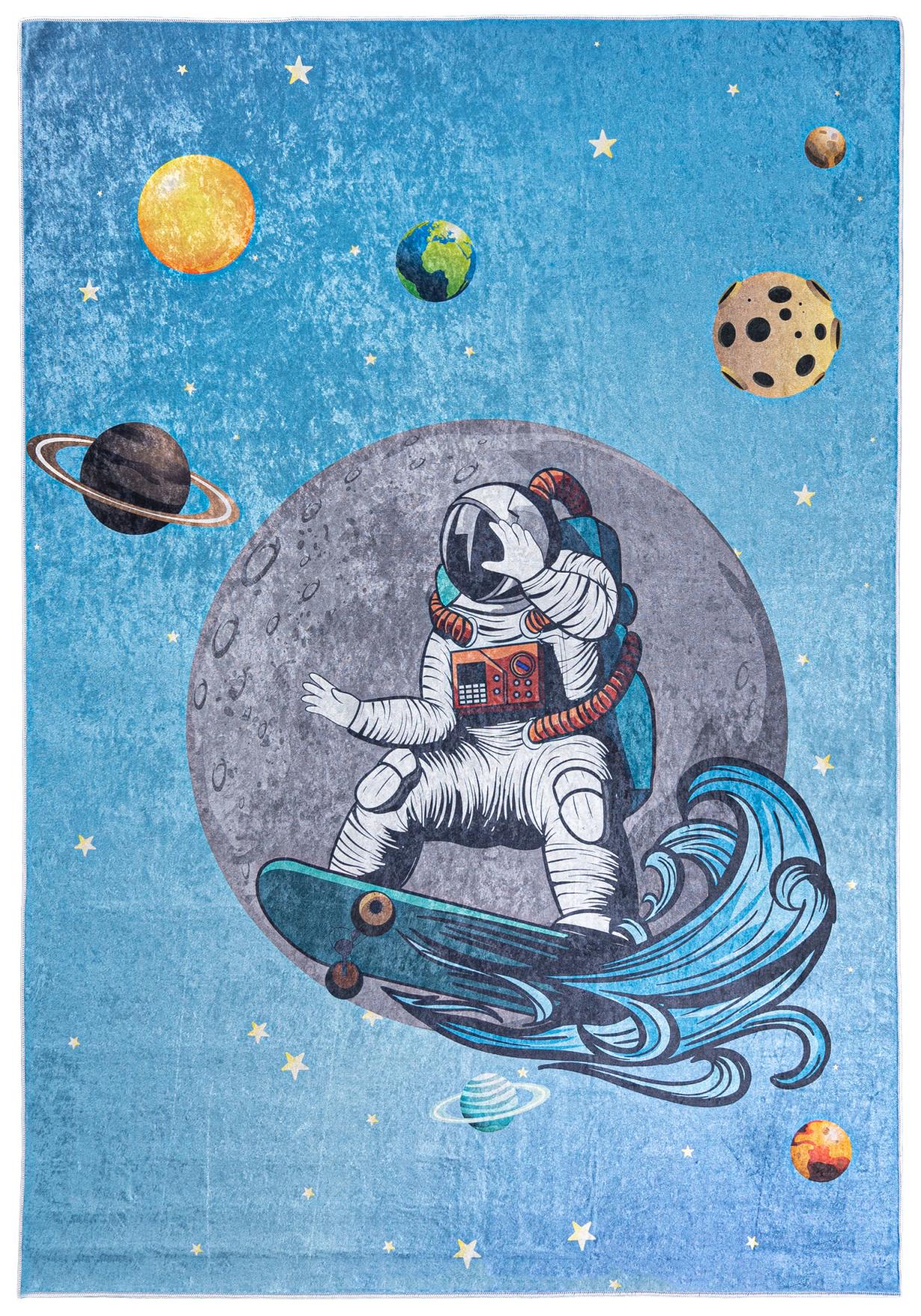 Tappeto Pianeta spaziale per bambini EMMA 2236 - blu