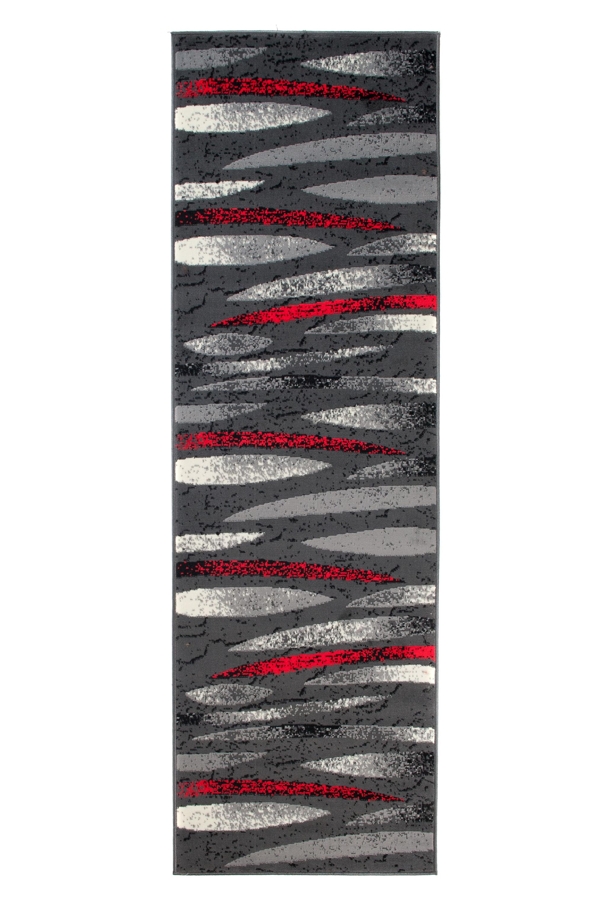 Tappeto moderno Dream geometrico D320B GRIGIO SCURO - grigio, rosso