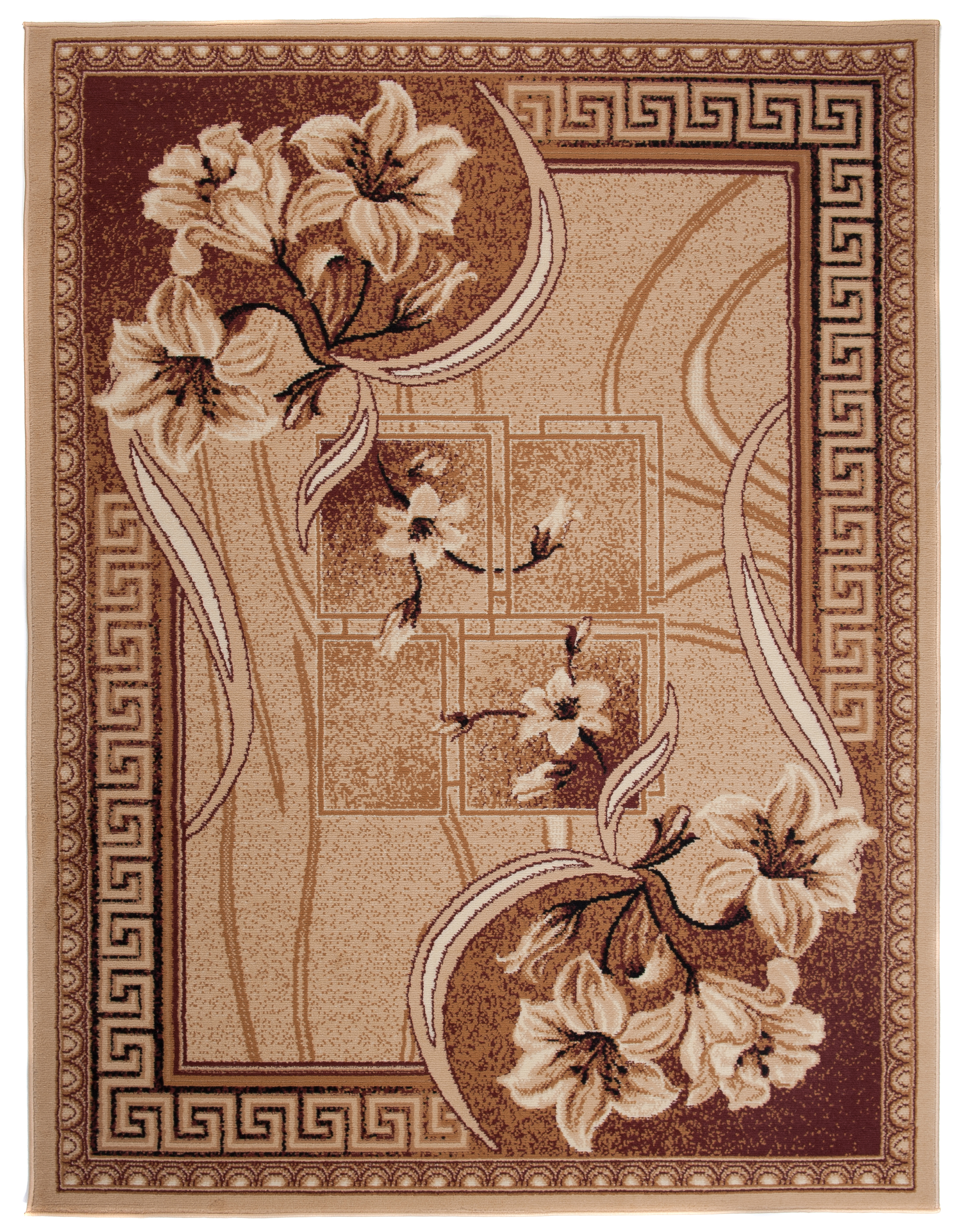 Tappeto moderno Atlas vegetale F743A beige scuro - beige