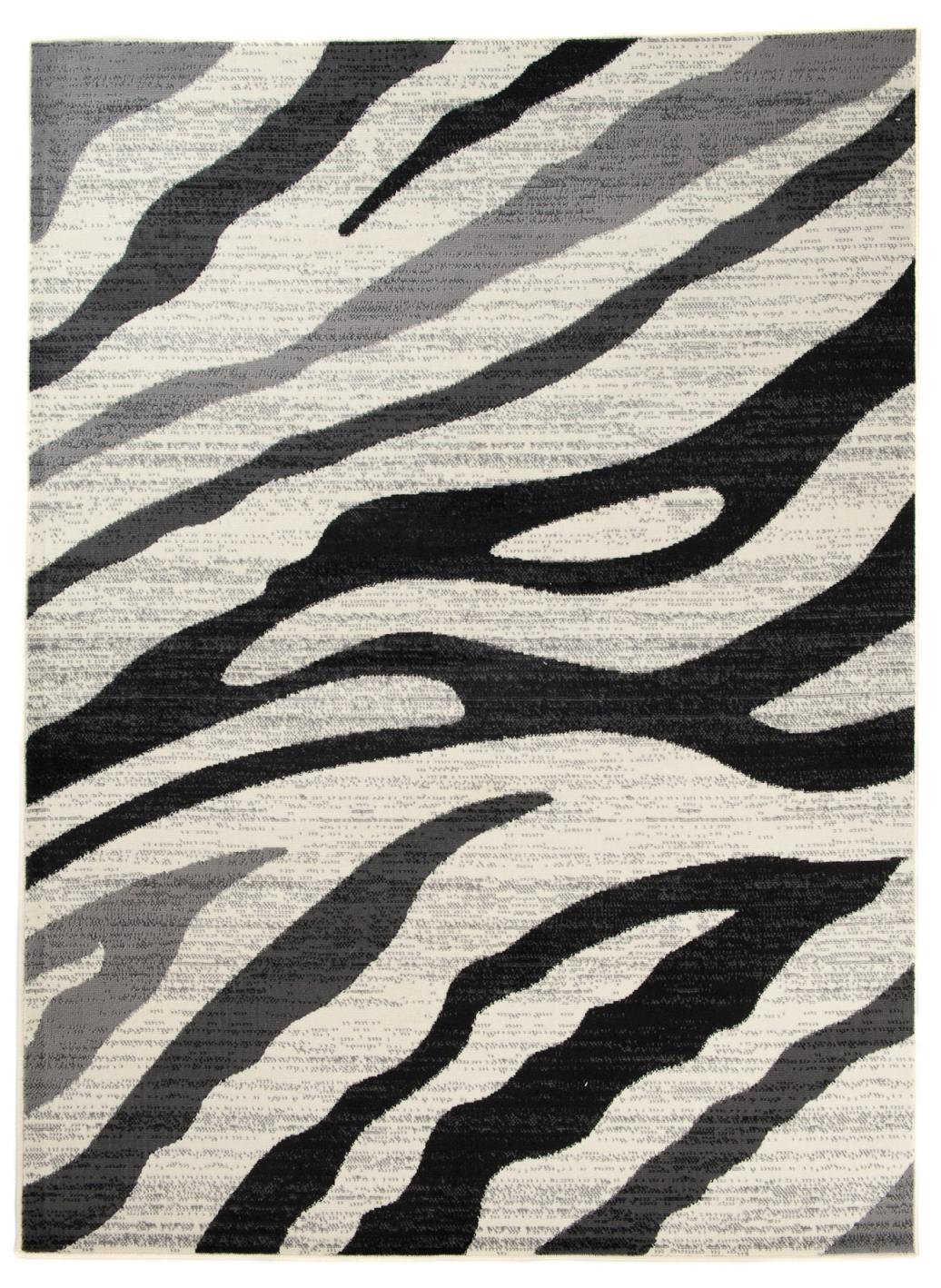 Tappeto moderno Qmega Geometric, Striped, Animal 9613A WHITE - grigio