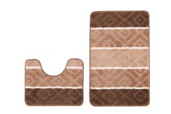 Set 2 pezzi tappeto da bagno MULTI B5132 MARRONE CAMMELLO
