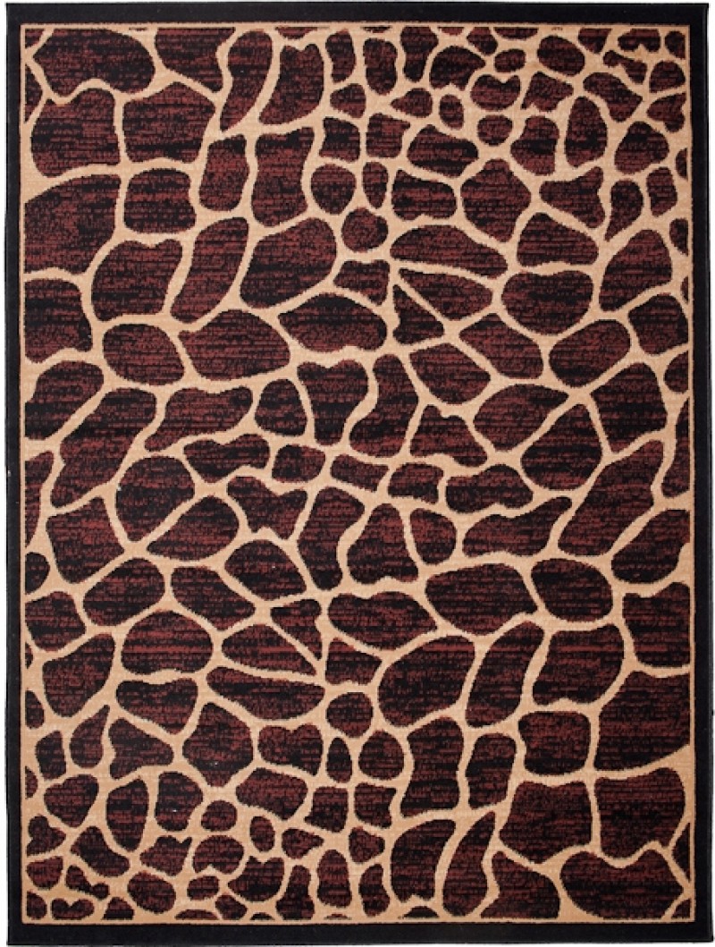 Tappeto moderno Animal Atlas J312B NERO - marrone