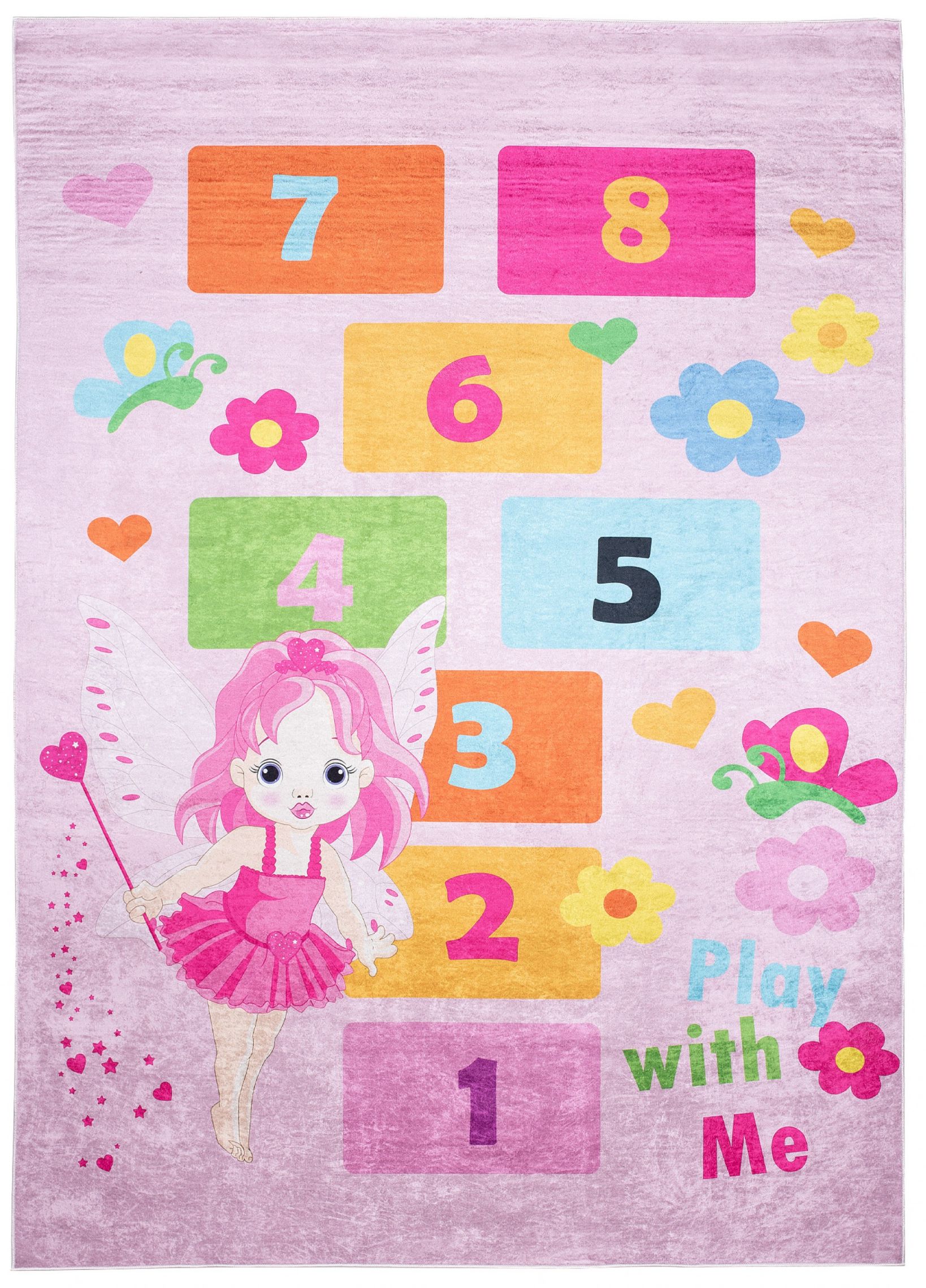 Tappeto gioco per bambine 2138 - rosa, colorato
