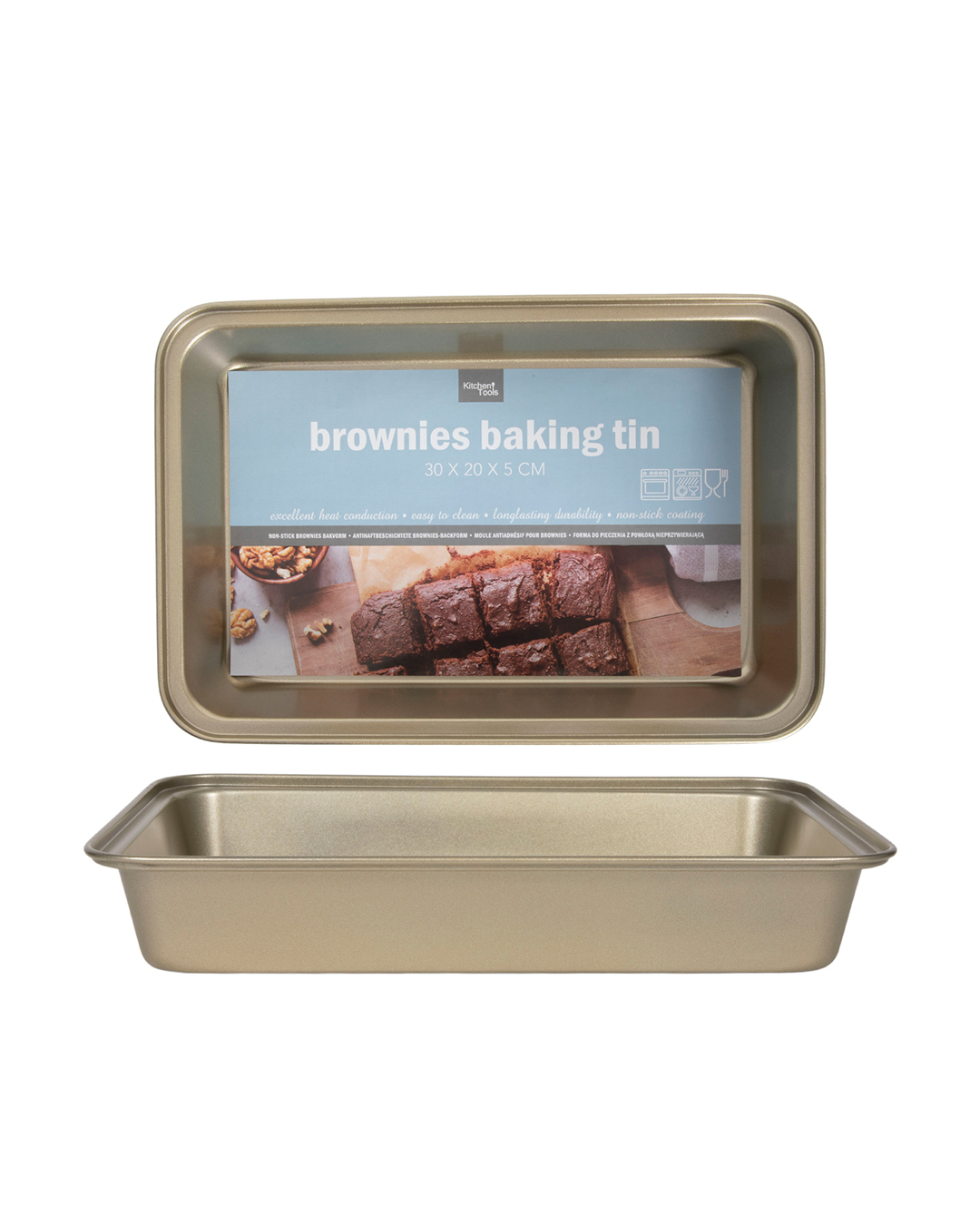 Teglia da forno 30×20 cm – Forno Brace – teglia rettangolare dorata per torte