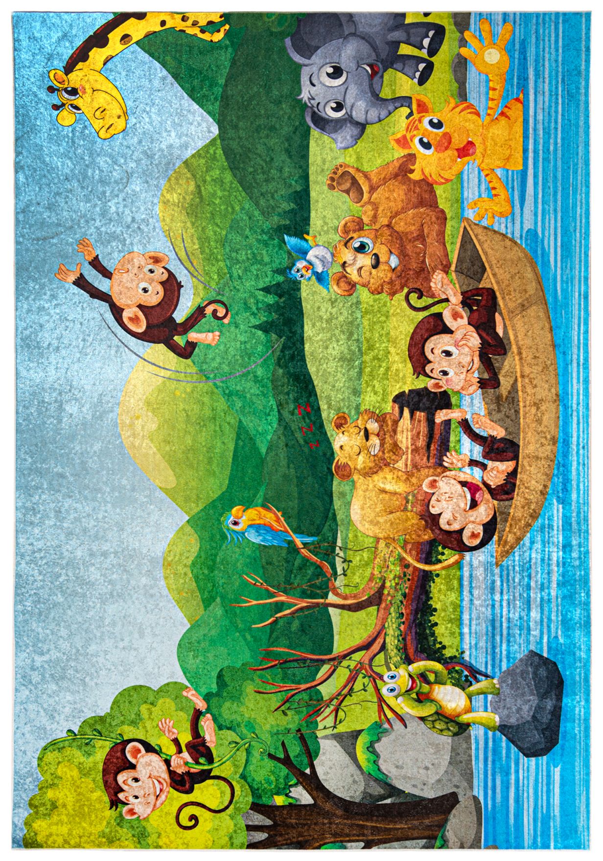 Tappeto per bambini Animali dello zoo africano EMMA 2628 - colorato