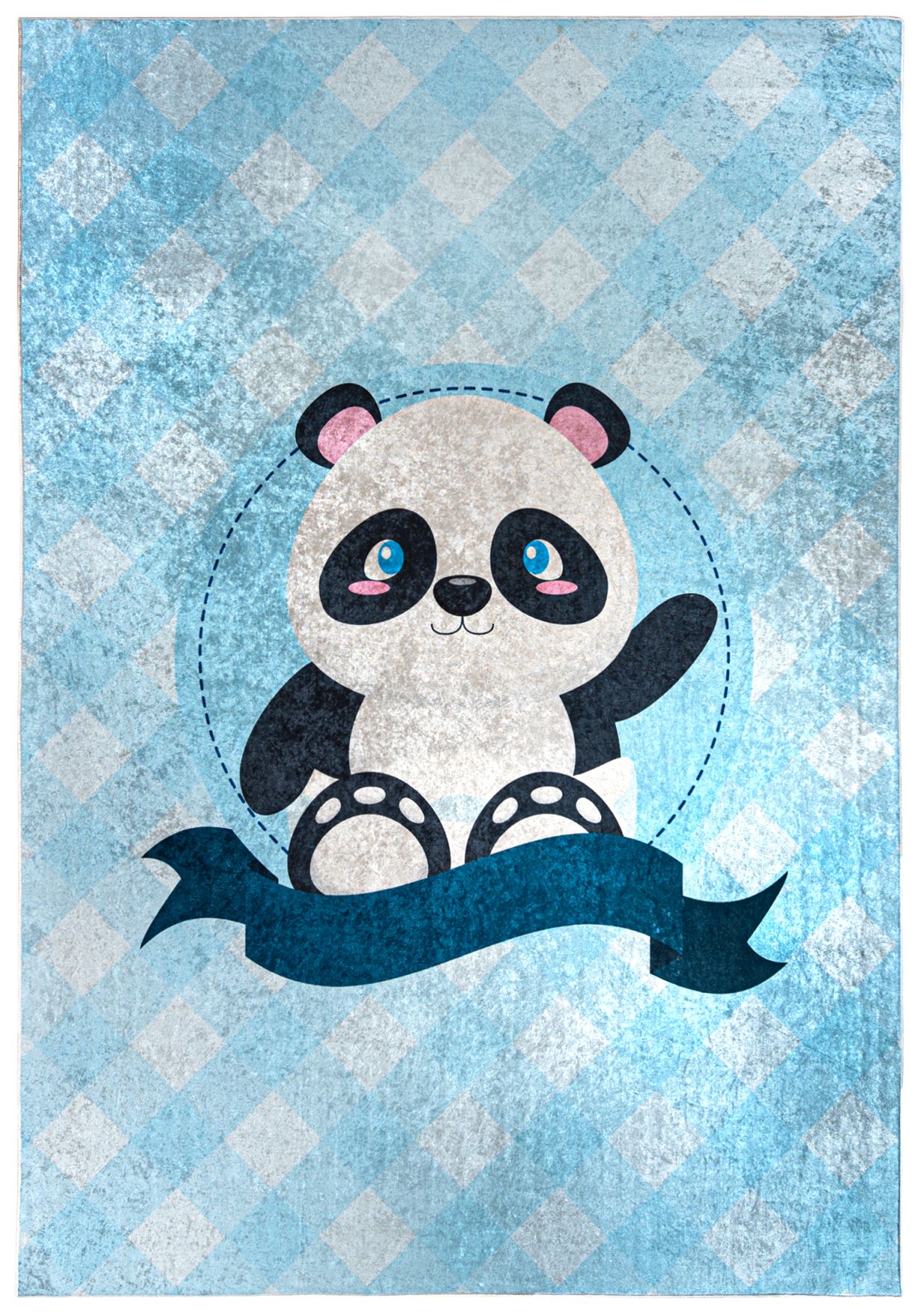 Tappeto Panda blu per bambini EMMA 2724 - blu