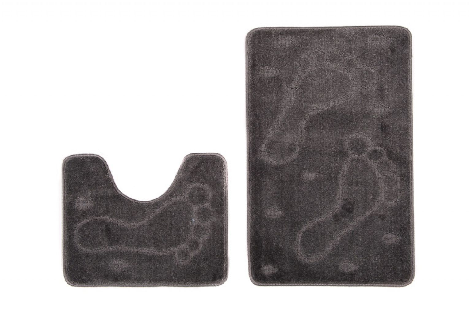 Tappeto bagno 2 pezzi MONO 1001 GRIGIO SCURO - antiscivolo