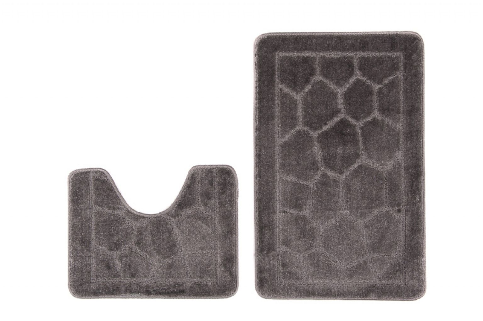 Tappeto da bagno - set da 2 pezzi MONO 1147 DARKGREY, antiscivolo