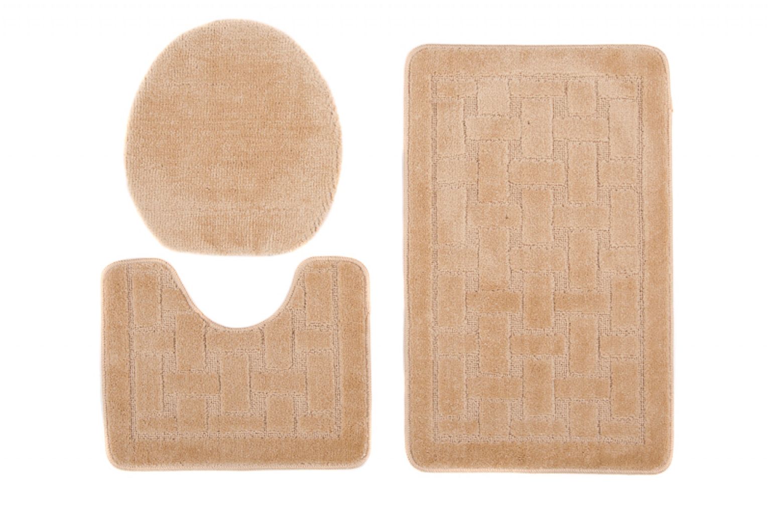 Tappeto da bagno - set da 3 pezzi MONO 1039 BEIGE, antiscivolo