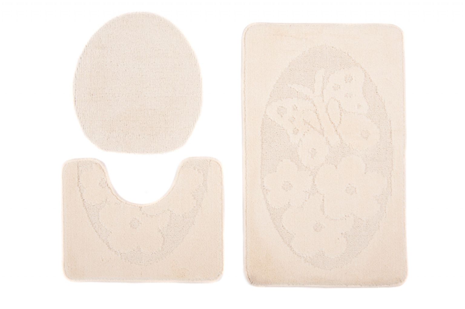 Tappeto da bagno - set da 3 pezzi MONO 1125 CREMA, antiscivolo