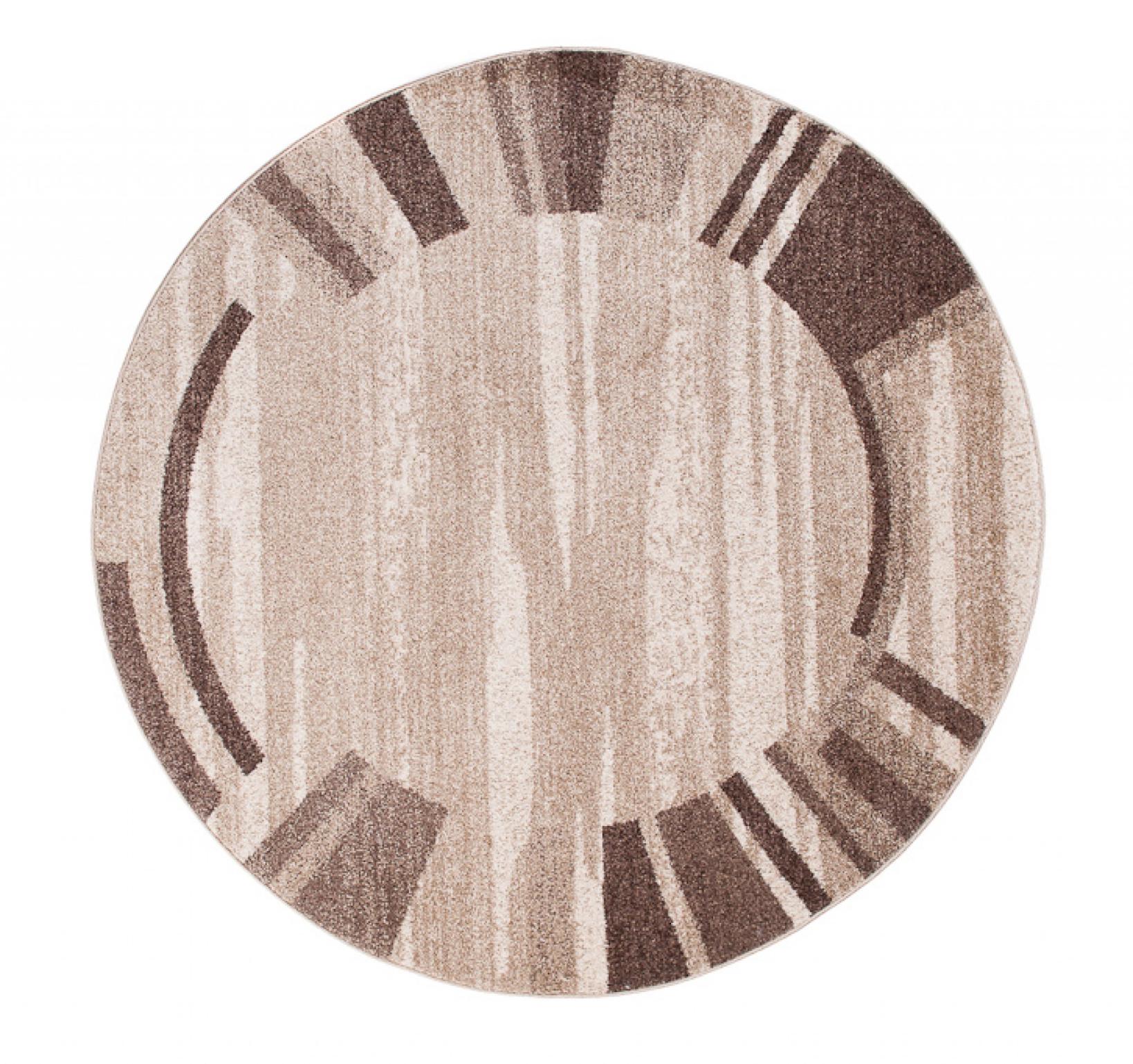 Tappeto moderno Sari Wheel cornice 3443A beige scuro - beige
