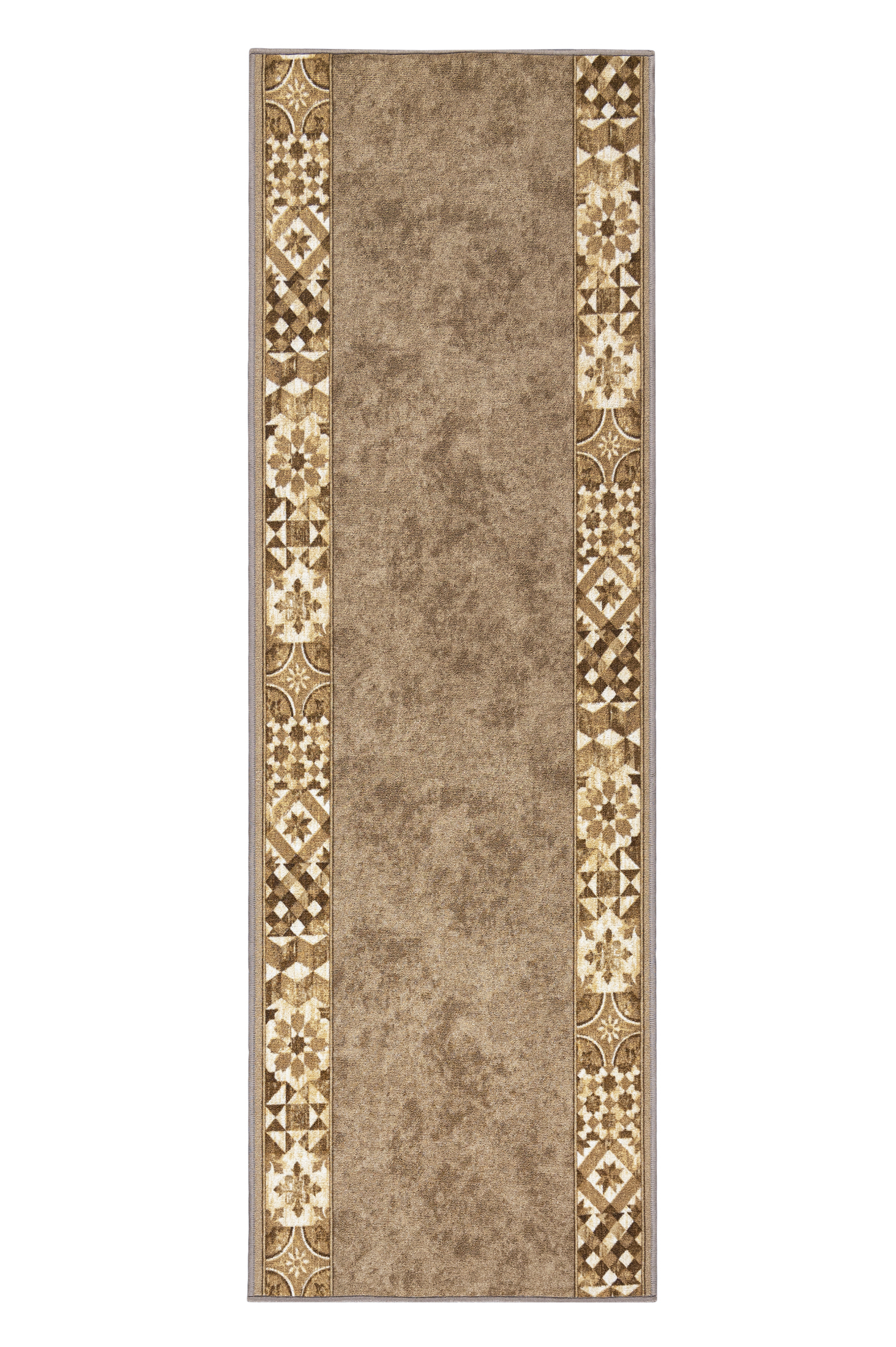 Tappeto corridoio con fondo gommato MURCIA SUEDE - cornice, retrò, beige, crema