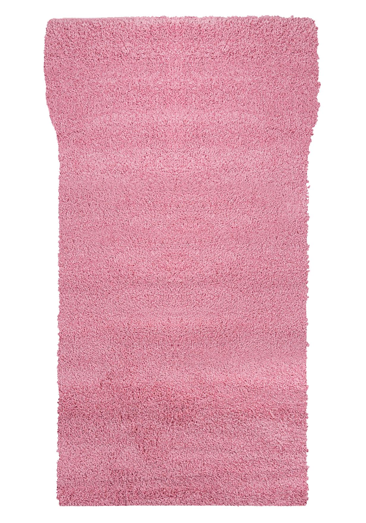Tappeto corridoio Shaggy Monocolore DELHI 7388A rosa - rosa