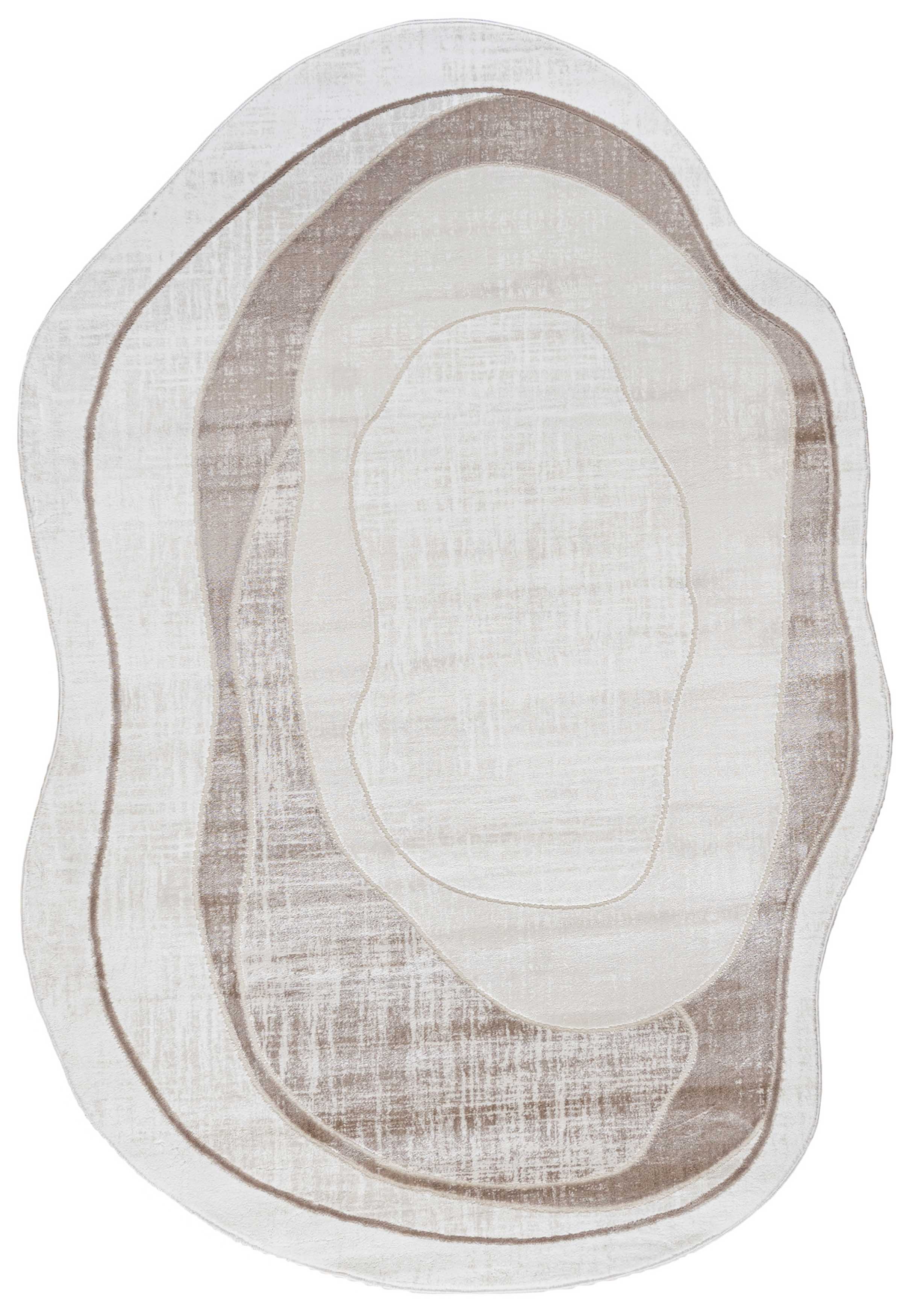 7700B Tappeto SILALUX - moderno, irregolare, beige, bianco, ecru, crema