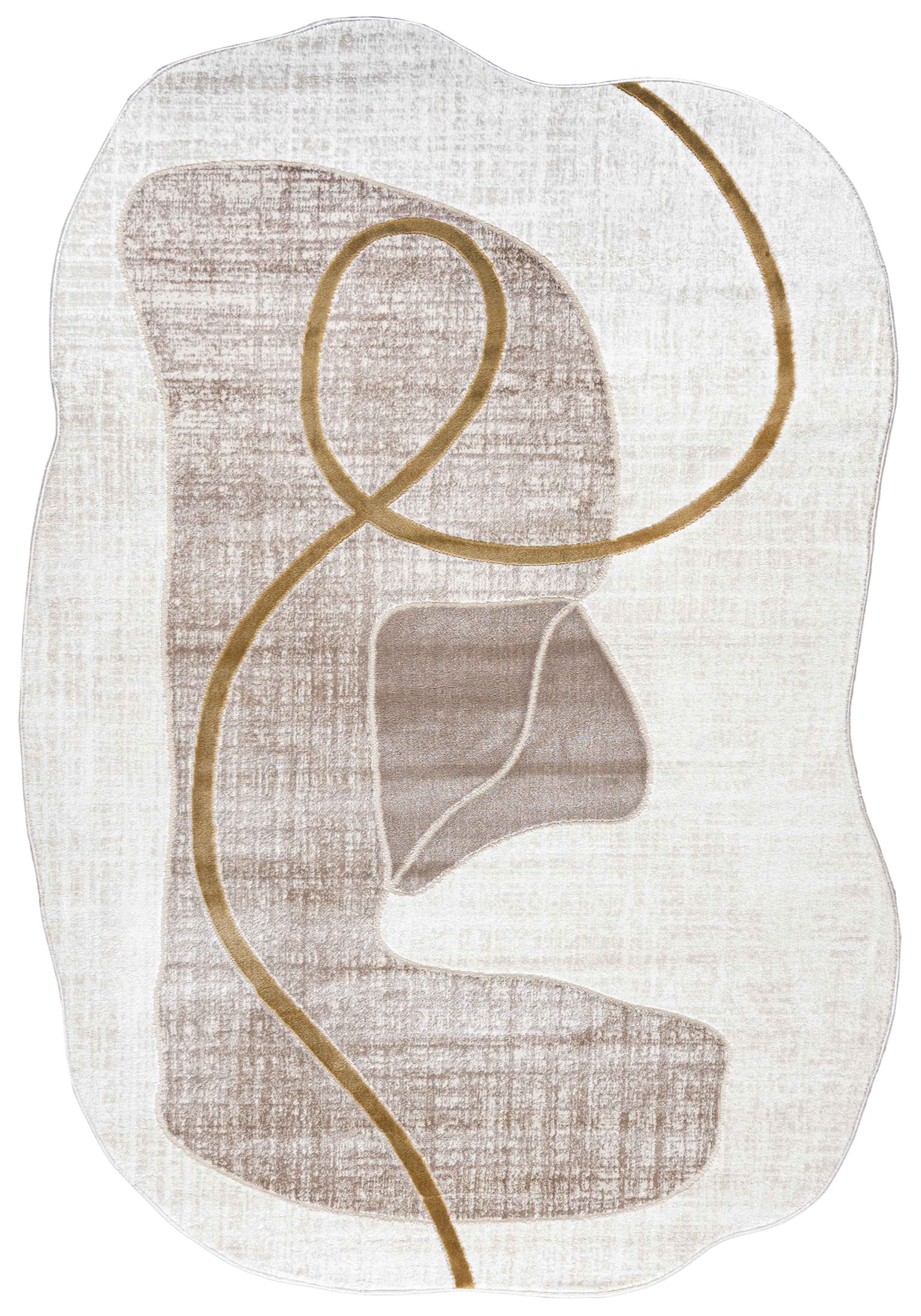 Tappeto 7704B SILALUX - moderno, irregolare, beige, bianco, ecru, crema