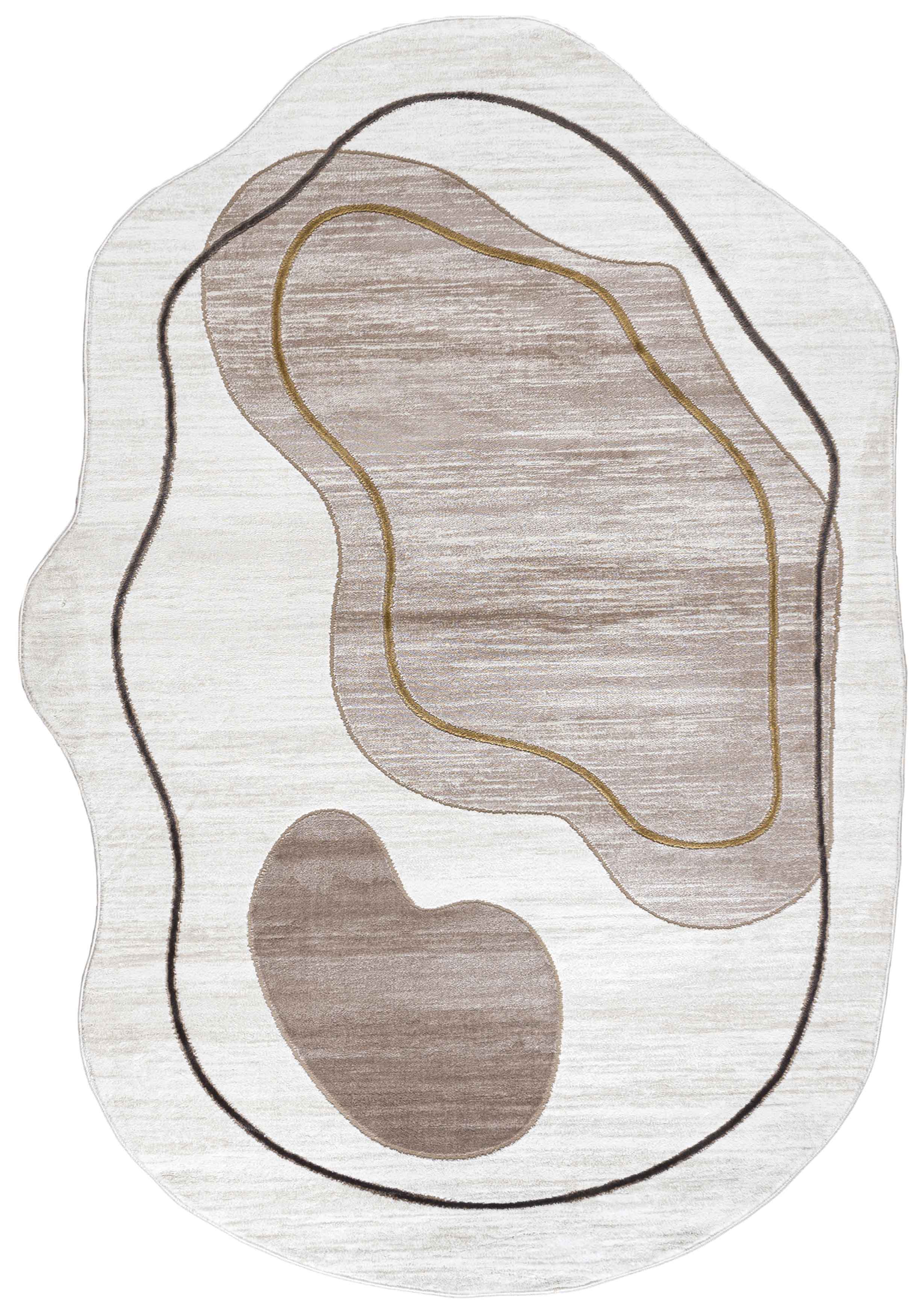 Tappeto 7706B SILALUX - moderno, irregolare, beige, bianco, ecru, crema