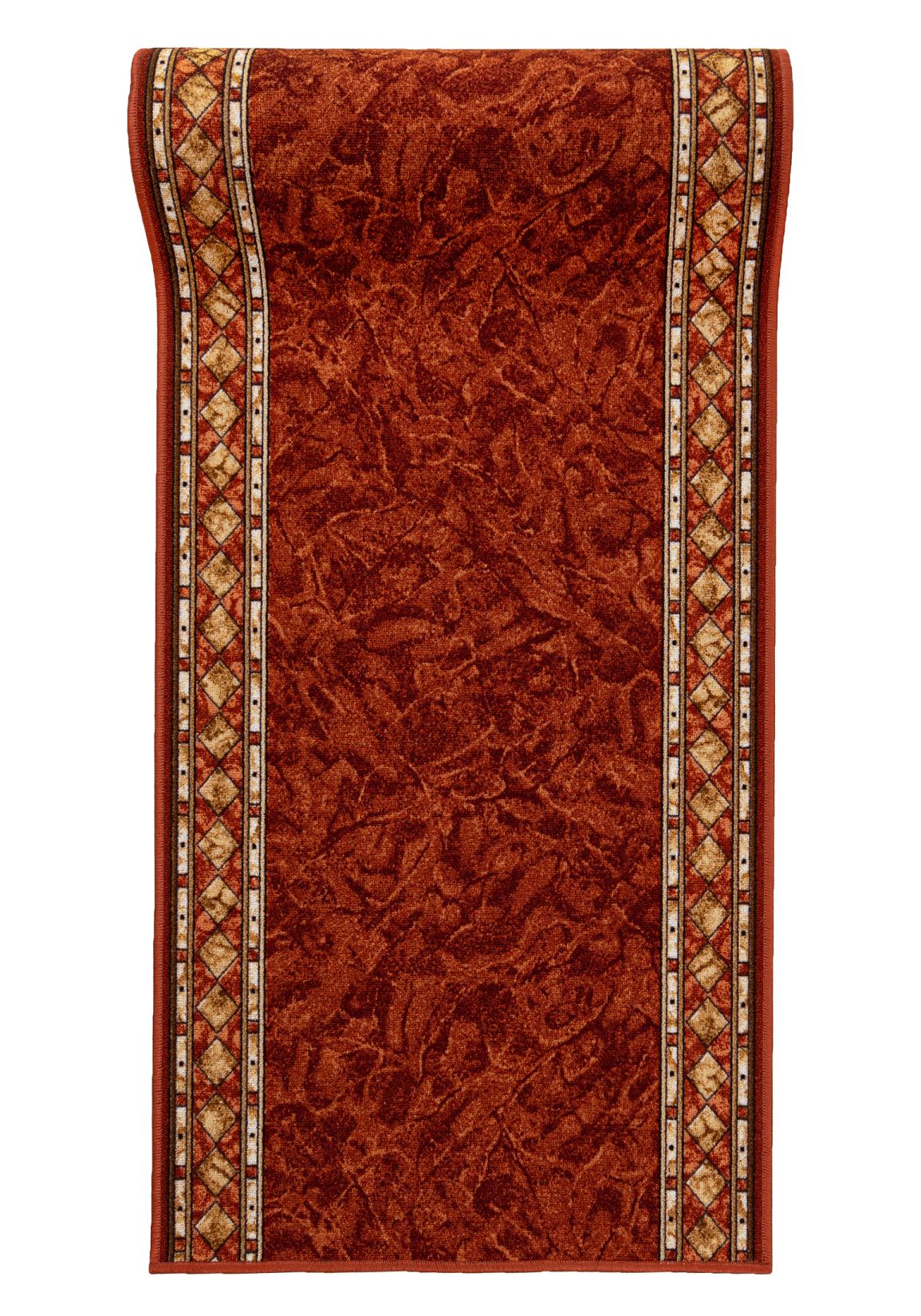 Tappeto passerella con fondo gommato Antiscivolo A metraggio GUMAZEL CHEOPS TERRACOTTA - cornice, retrò, arancione