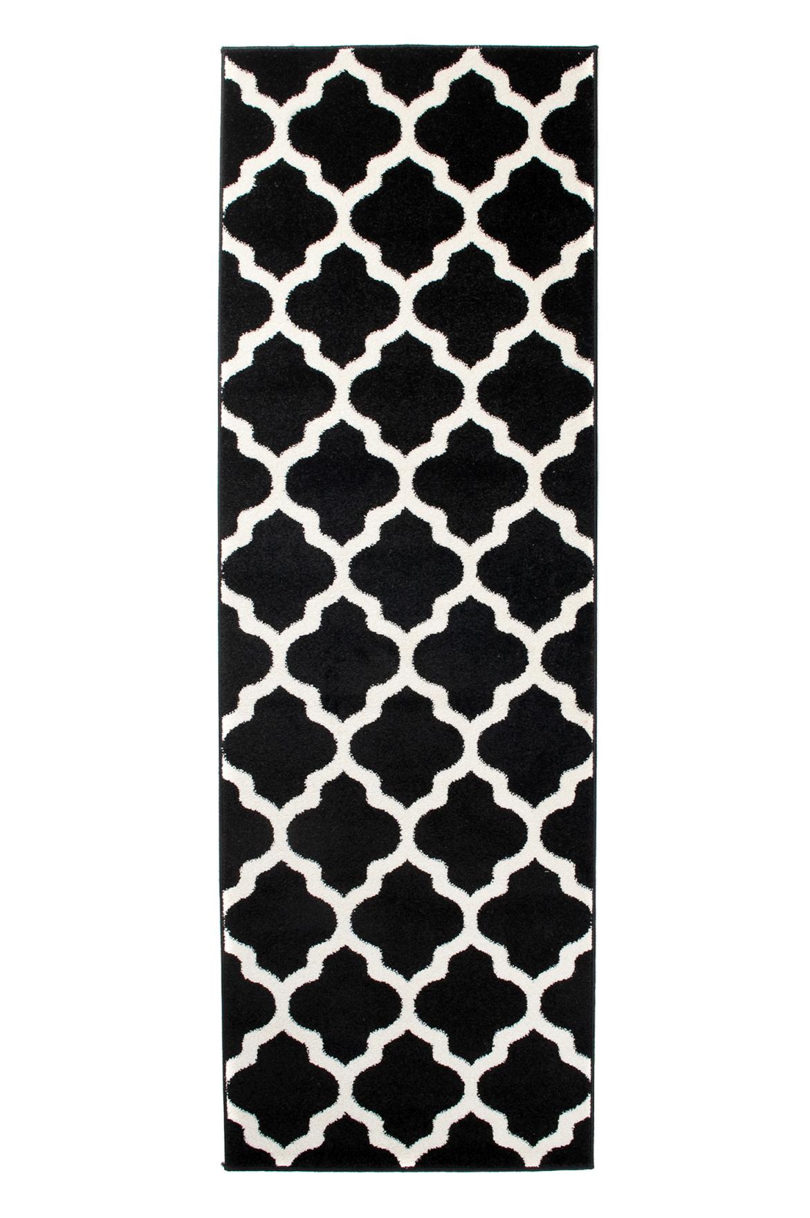Tappeto geometrico Modern Morocco K082A BLACK - nero e bianco