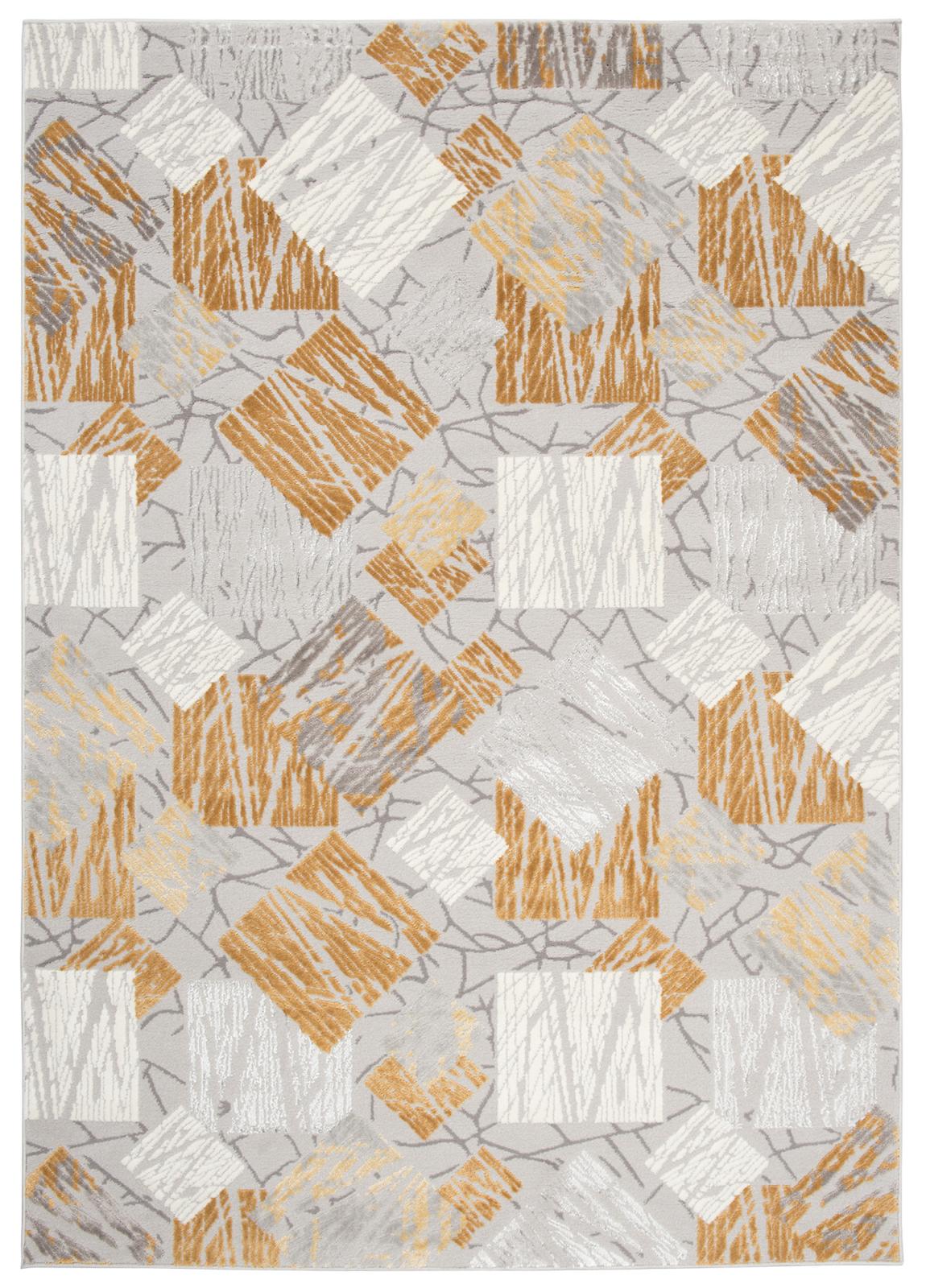 Tappeto moderno Asthane geometrico E464A LIGHT grigio scuro giallo - grigio chiaro, giallo