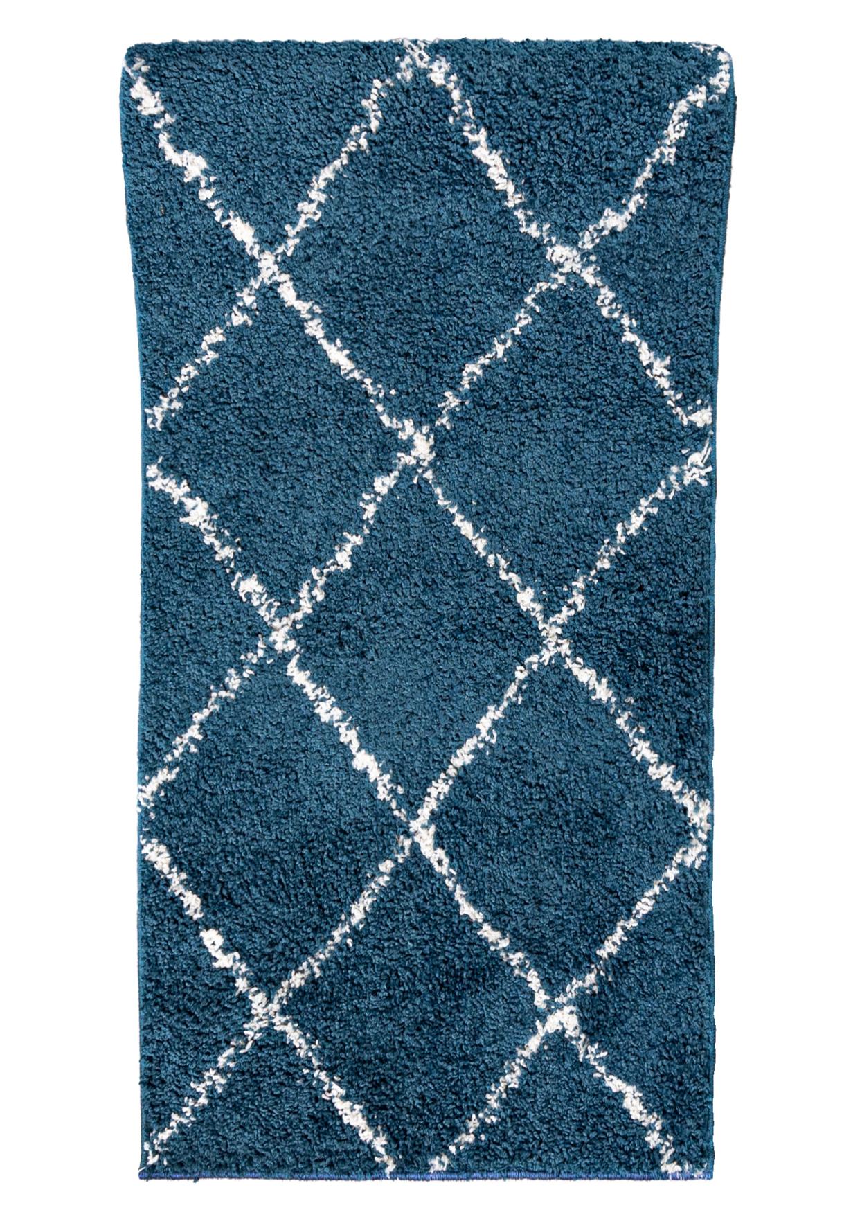 Tappeto corridoio Shaggy Boho DELHI 6132B - blu