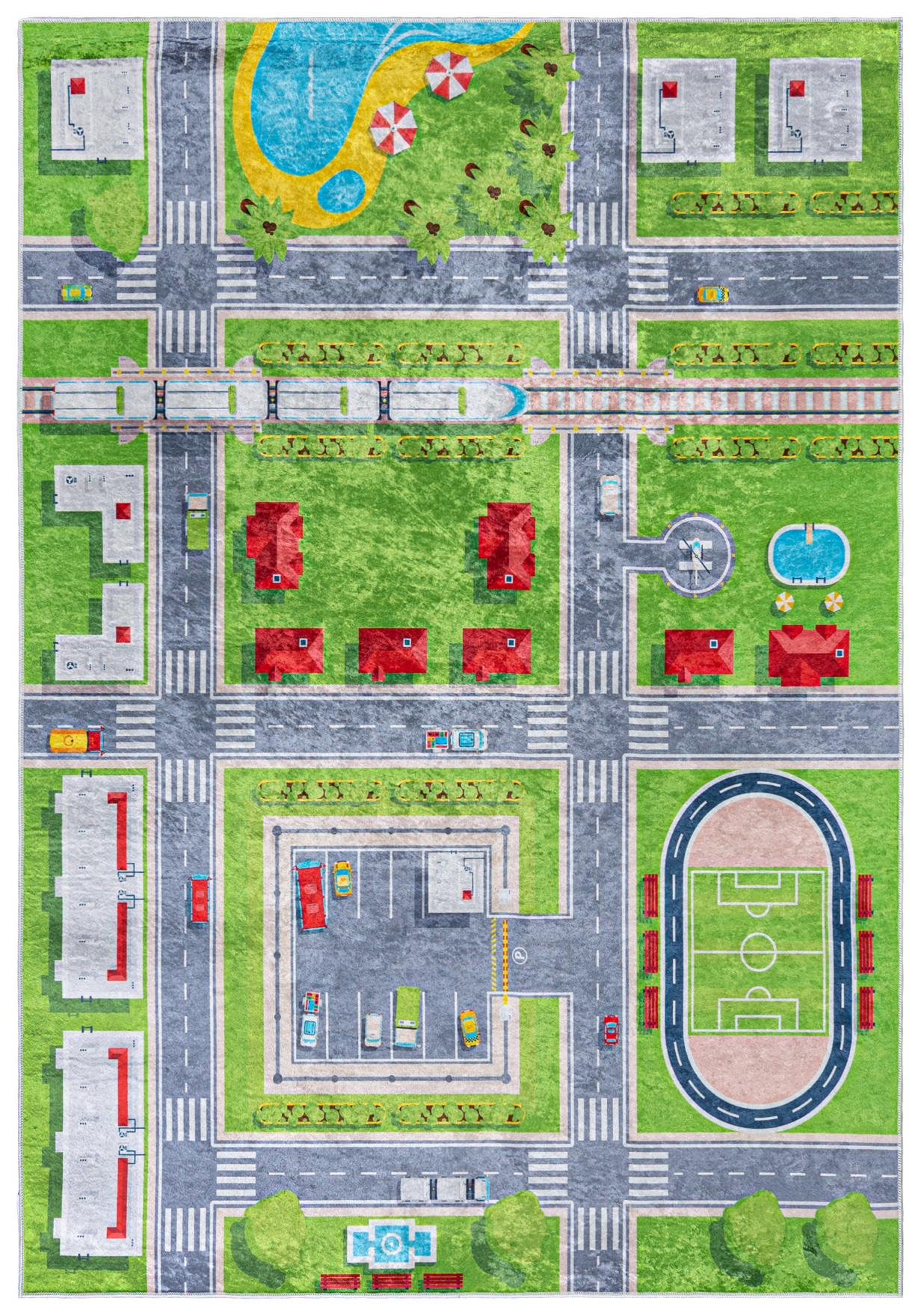 Tappeto per bambini Strada Città EMMA 2624 - verde, colorato