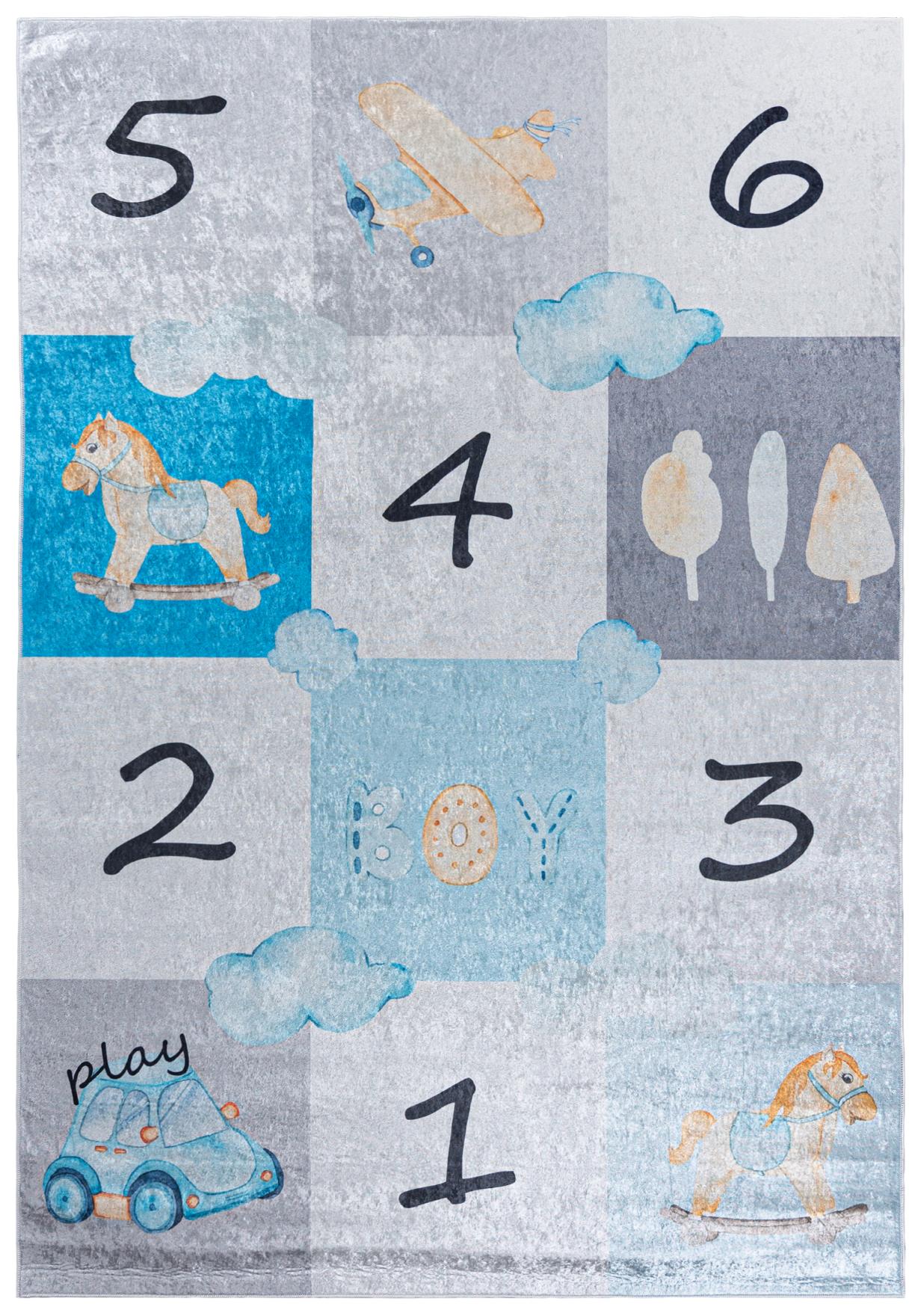 Tappeto Gioco in classe per bambini EMMA 2680 - blu