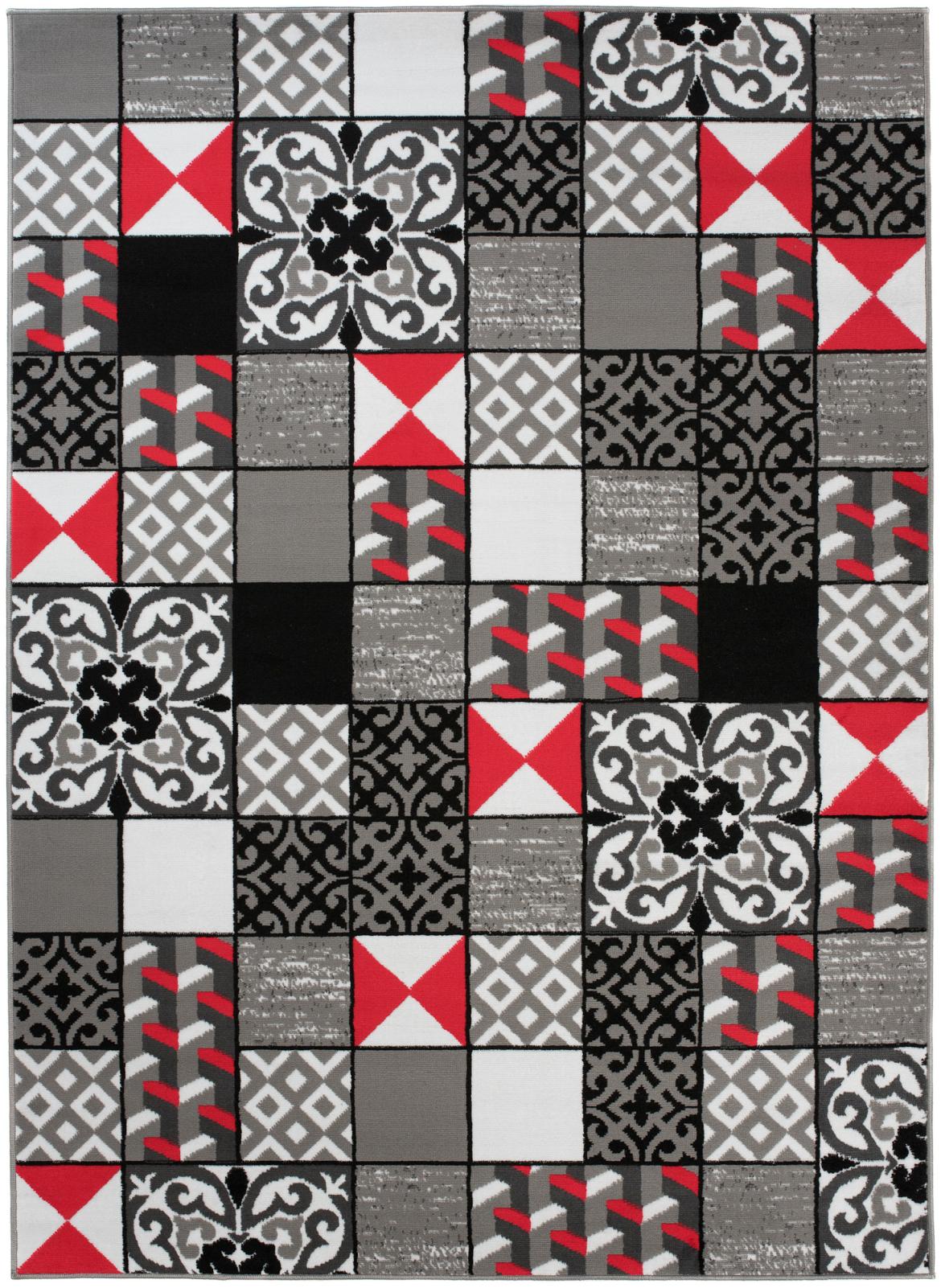 Tappeto Modern Maya Geometric Z906E GRIGIO - grigio, rosso